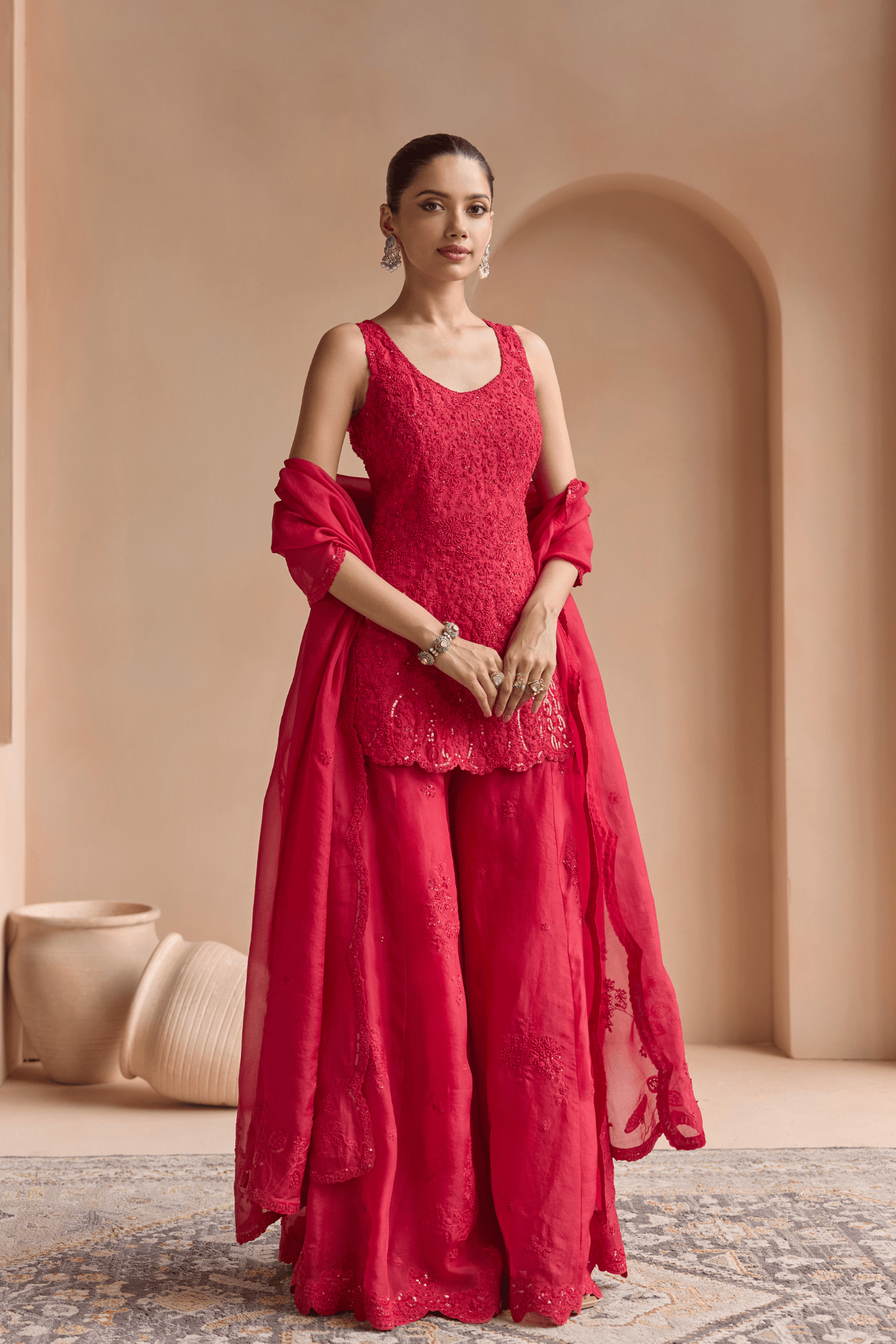 Rosewood Red Sharara Set