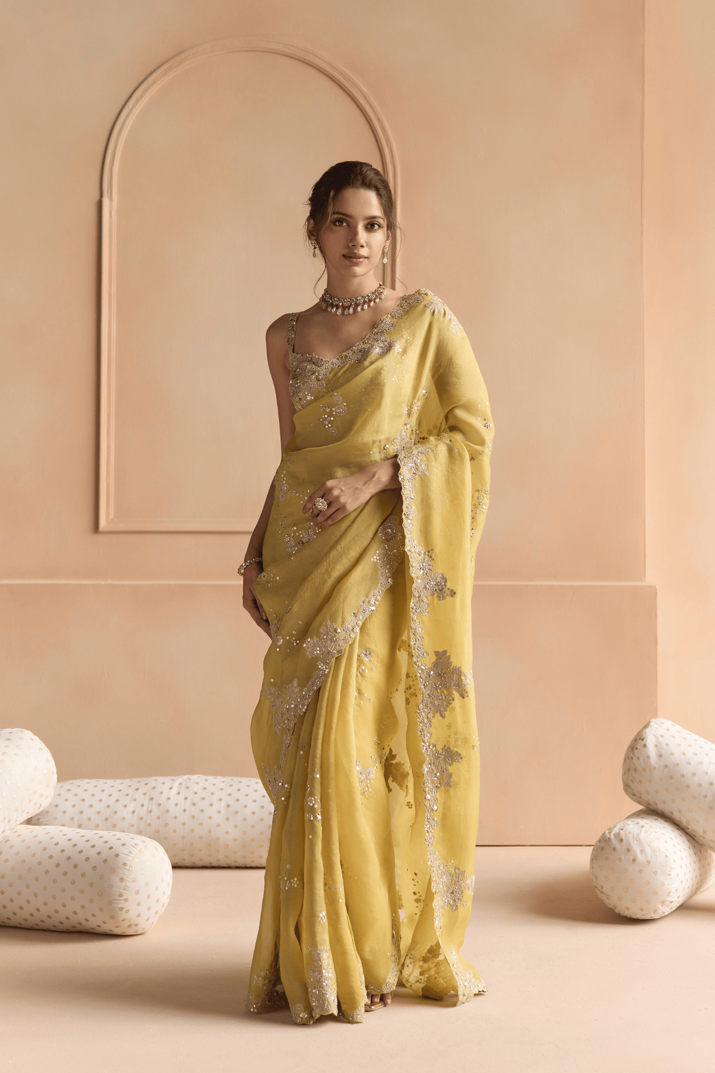 Butter Yellow Saree Set