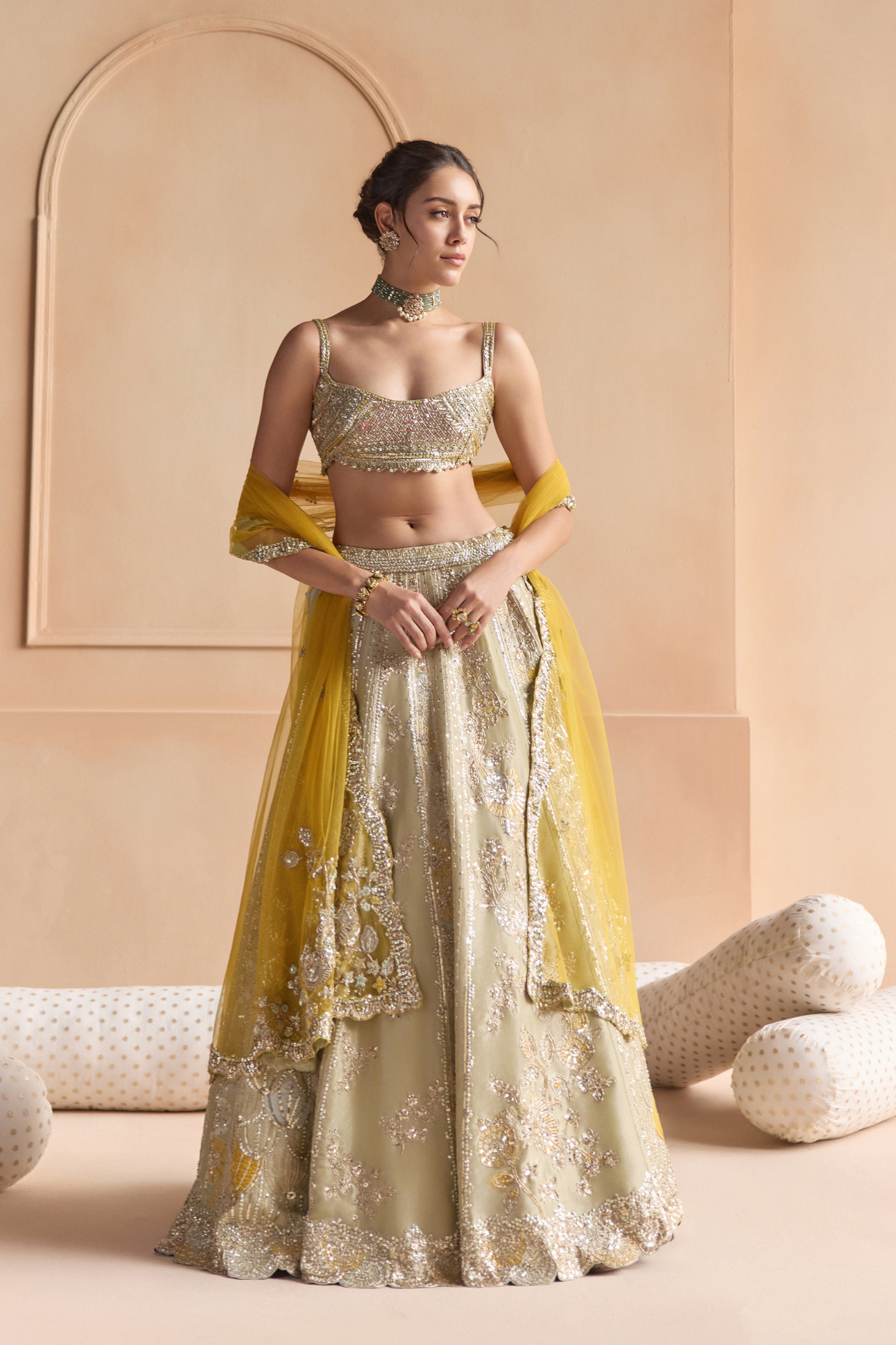 Sage Embroidered Lehenga Set