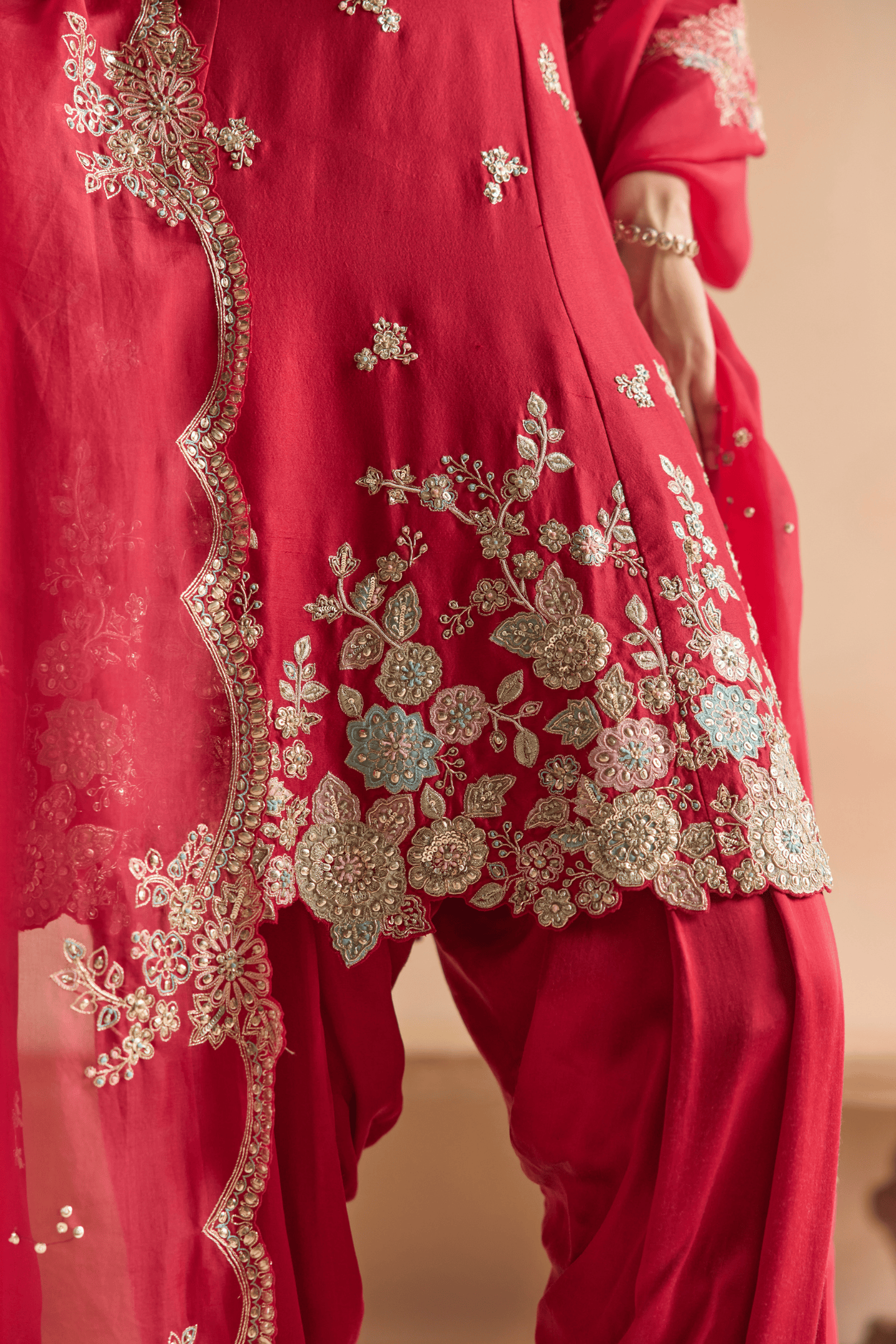 Cherry Red Kurta Set