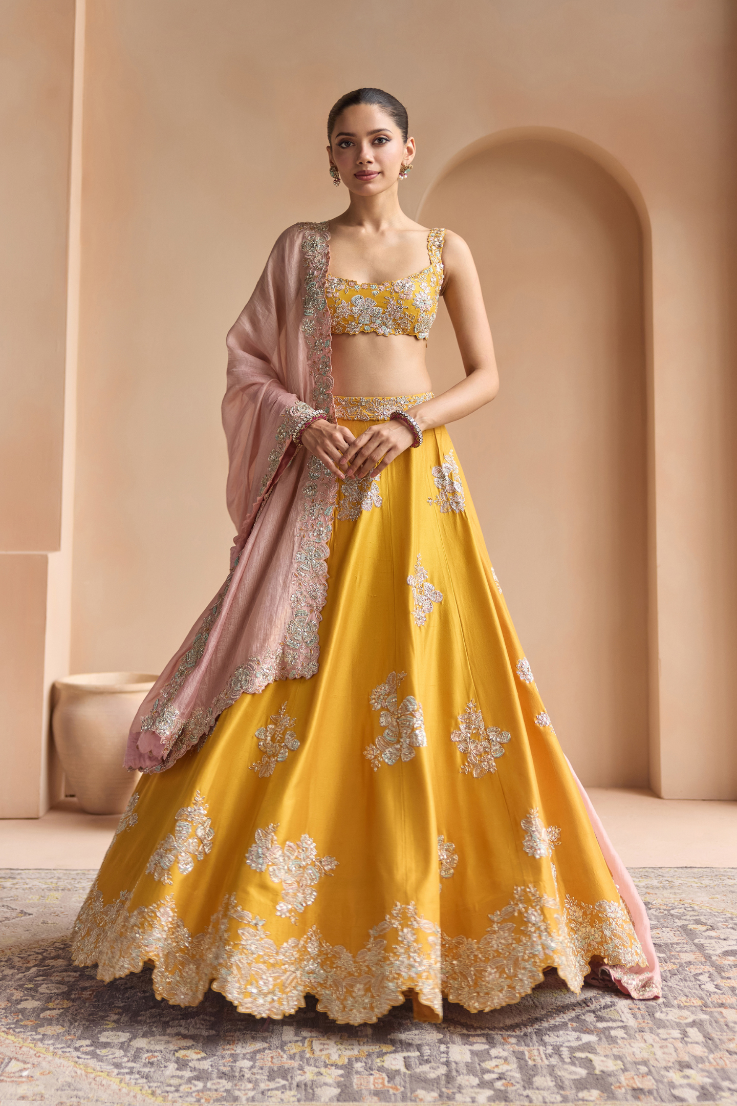 Marigold Embroidered Lehenga Set