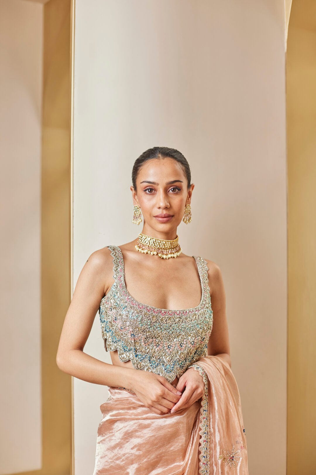 Sepia Rose Embroidered Saree