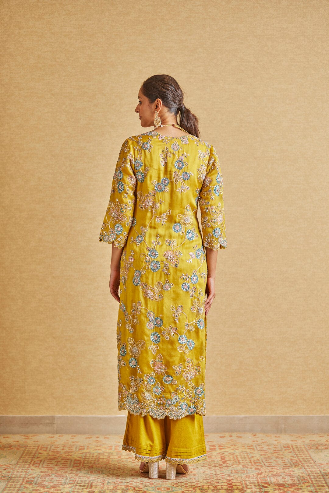 Honey Gold Embroidered Suit