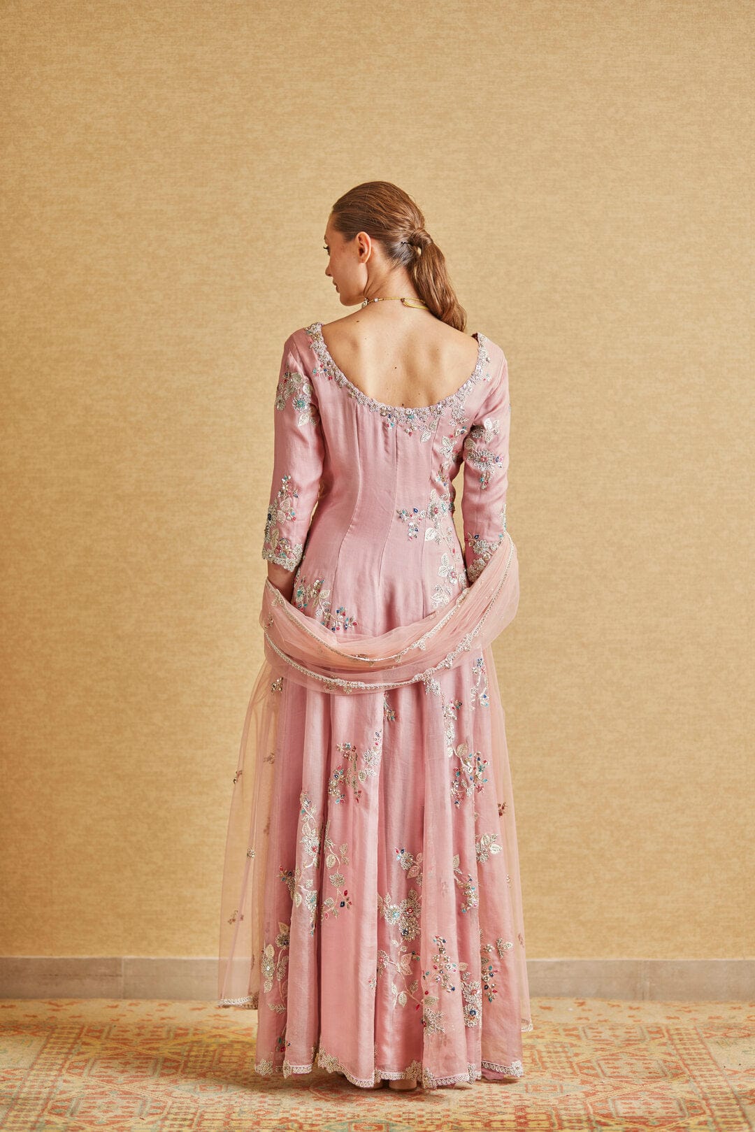 Soft Berry Embroidered Anarkali
