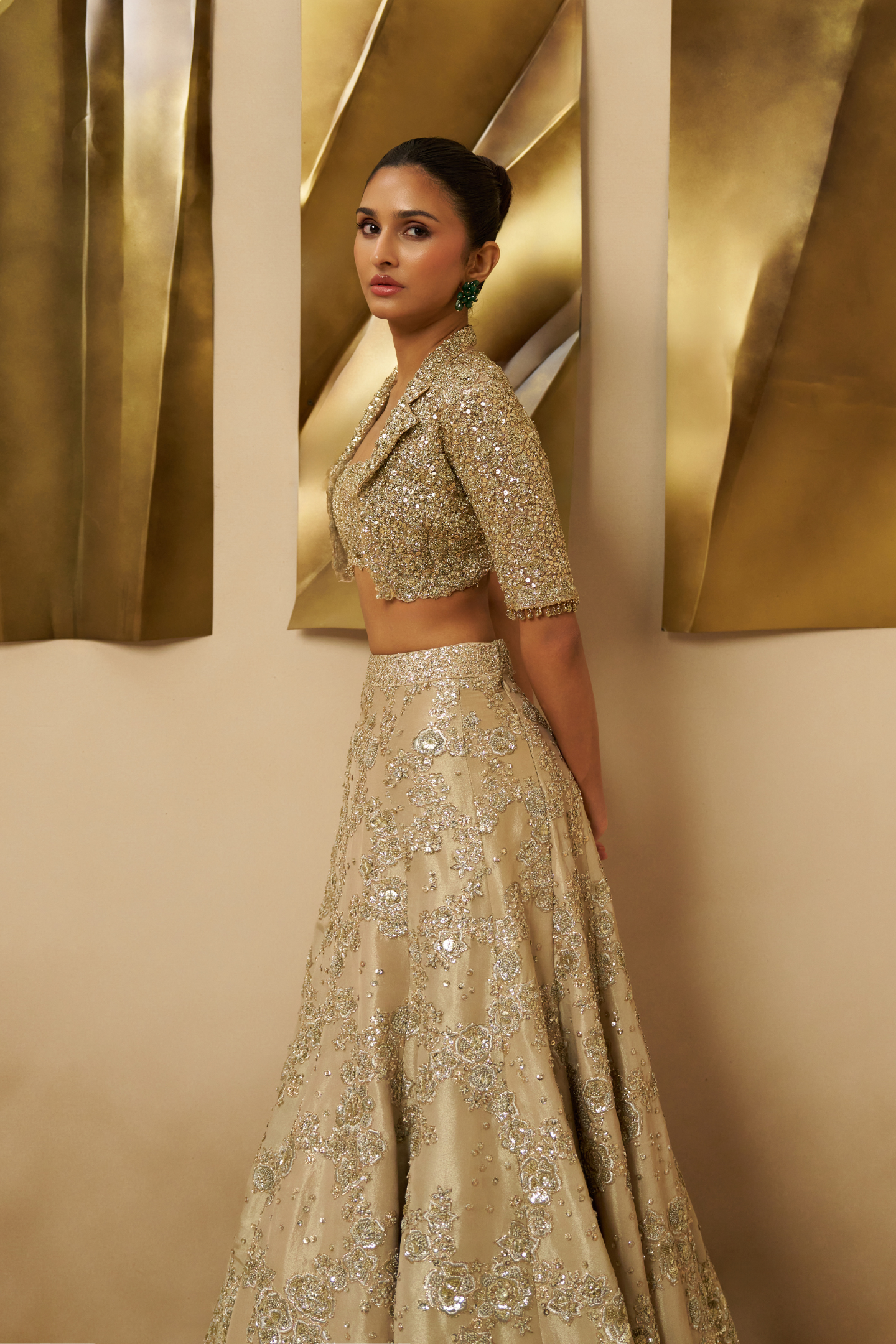 Champagne Regalia Lehenga Set