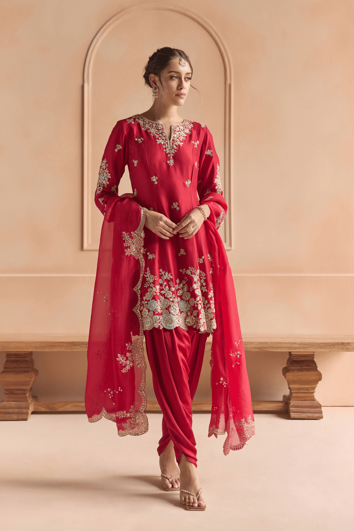 Cherry Red Kurta Set