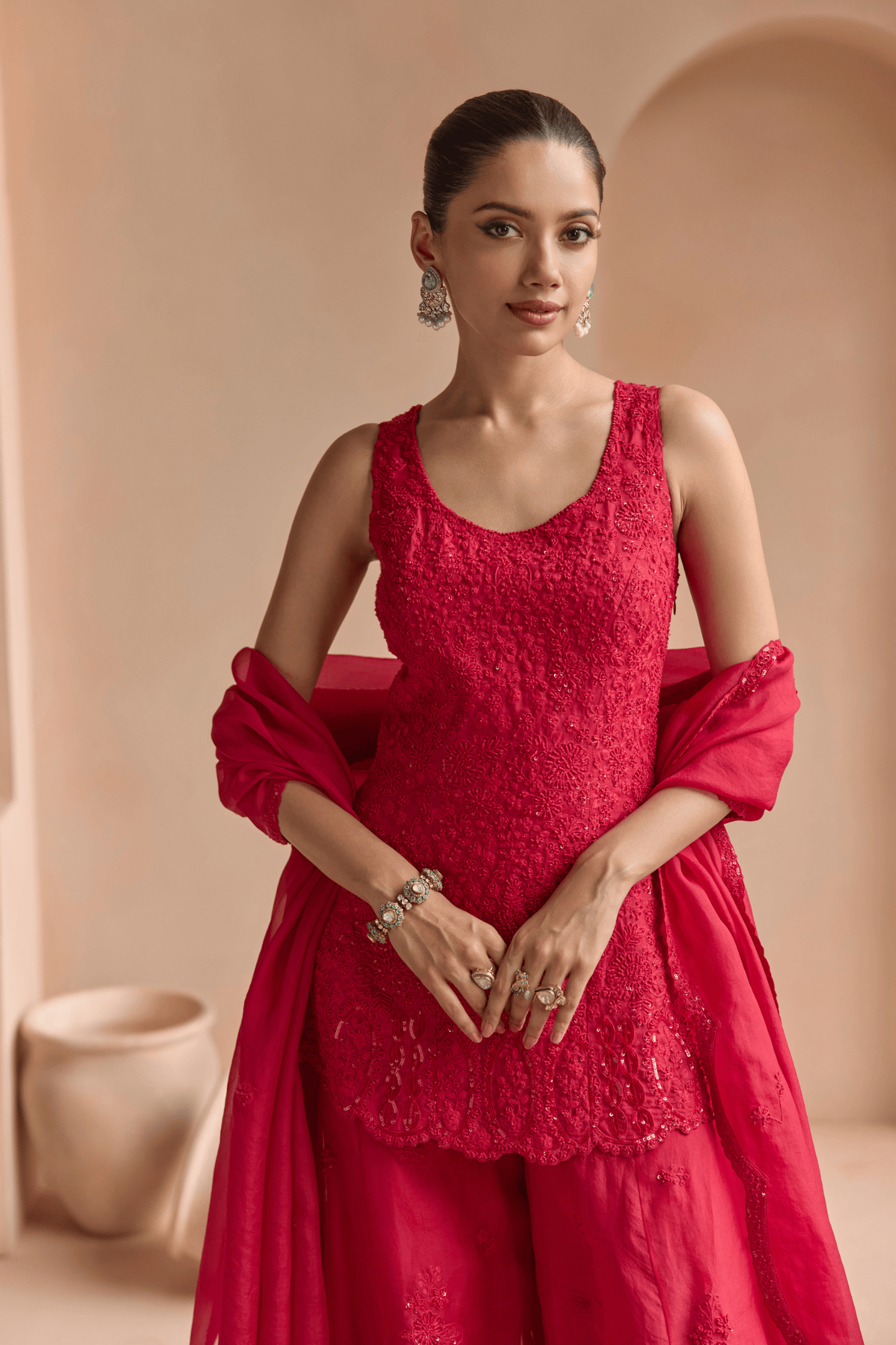 Rosewood Red Sharara Set