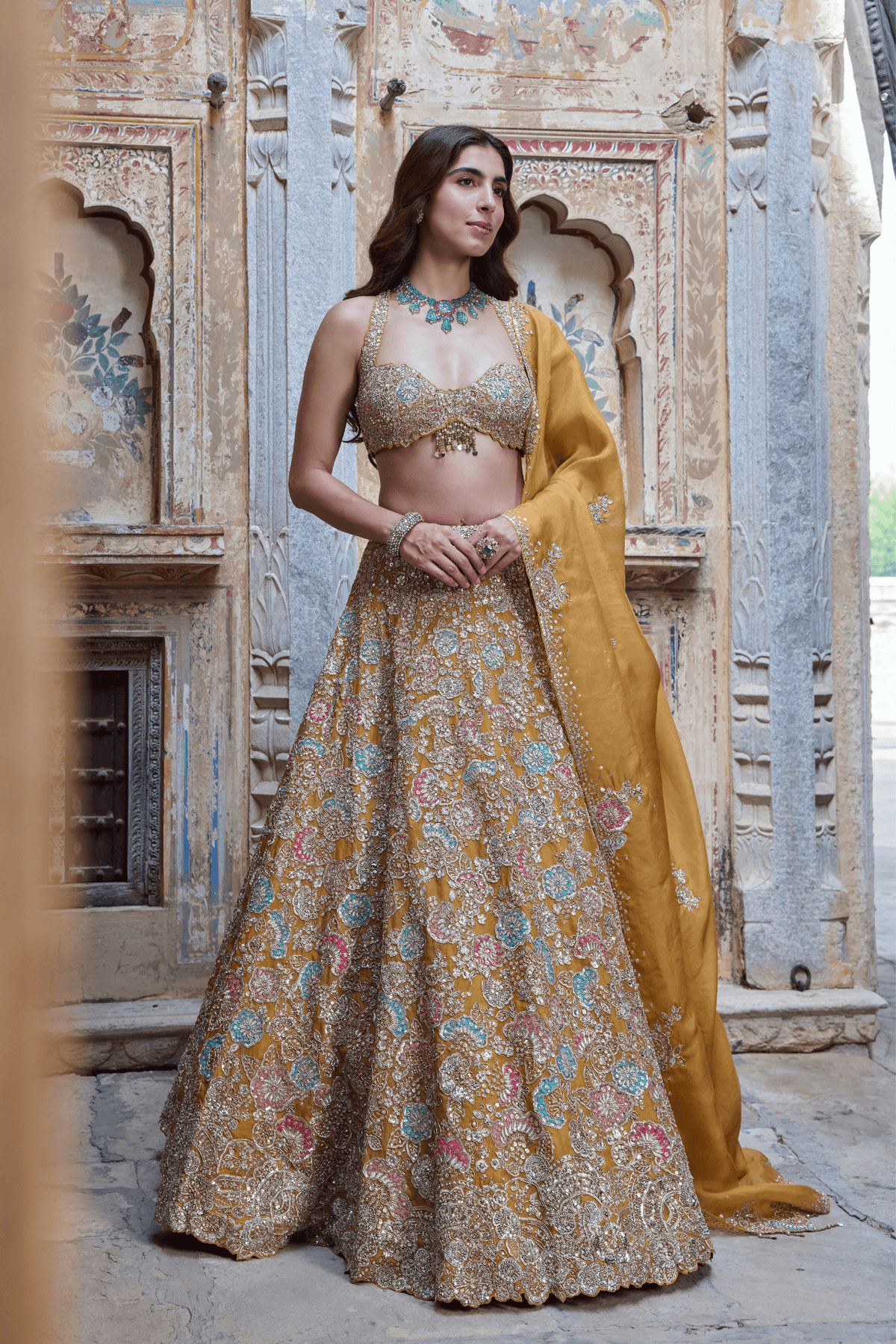 Honey Orange Lehenga Set