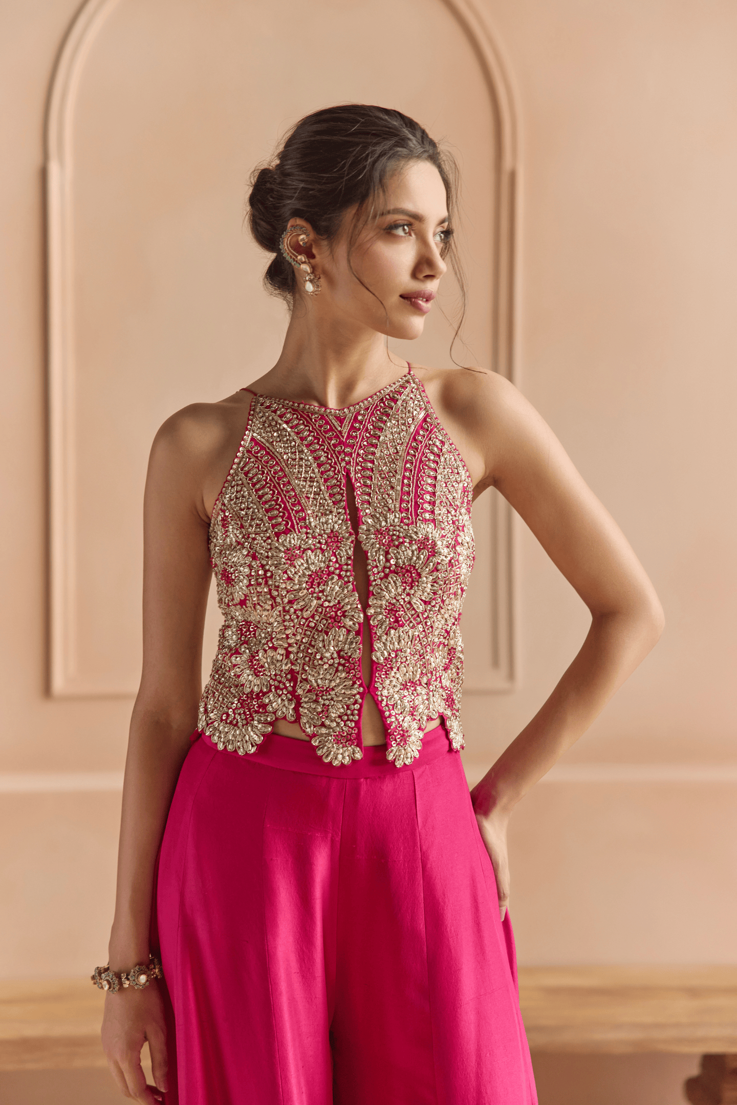 Scarlet Embroidered Top Set