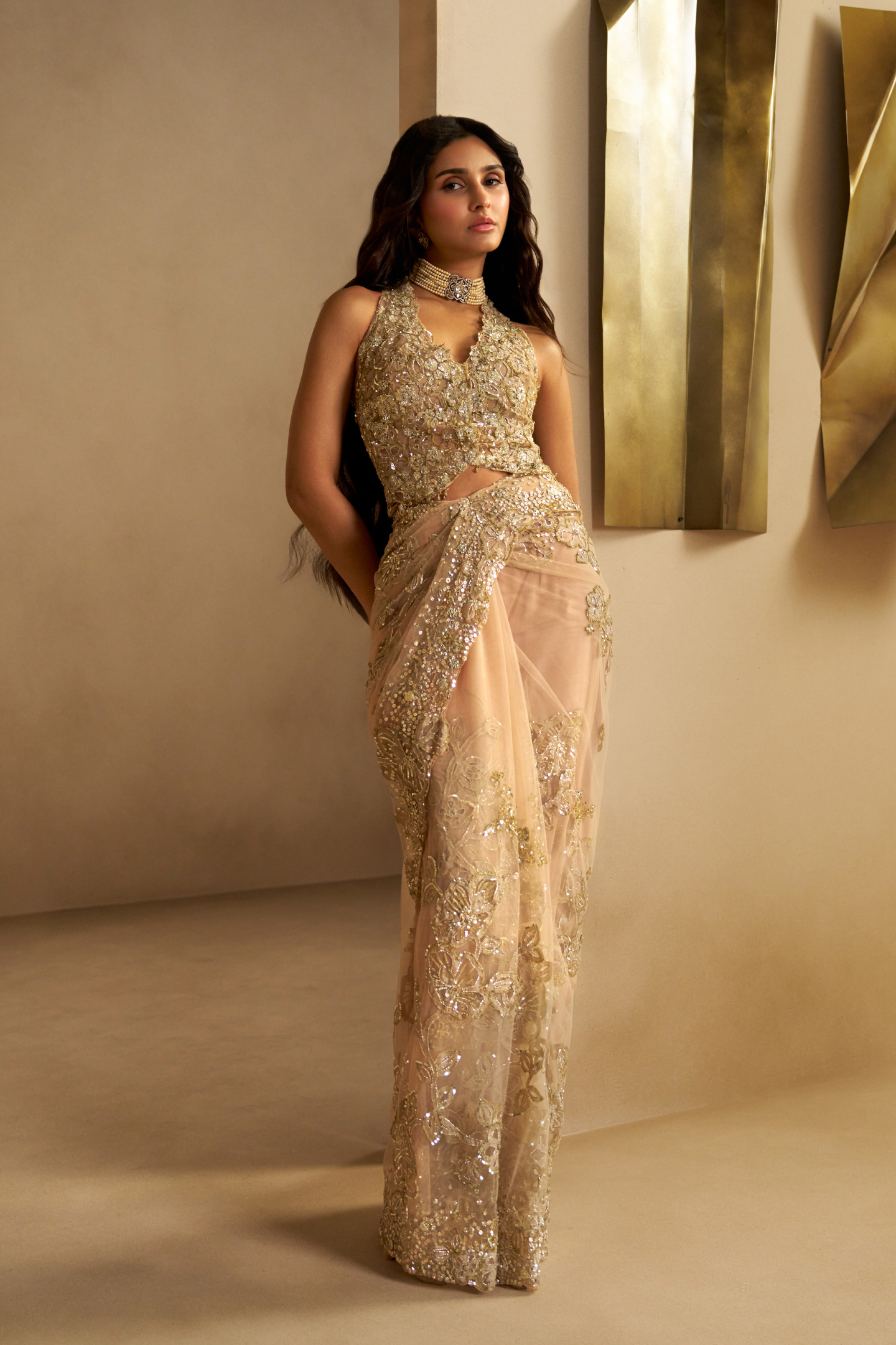 Ethereal Mist Tulle Saree Set