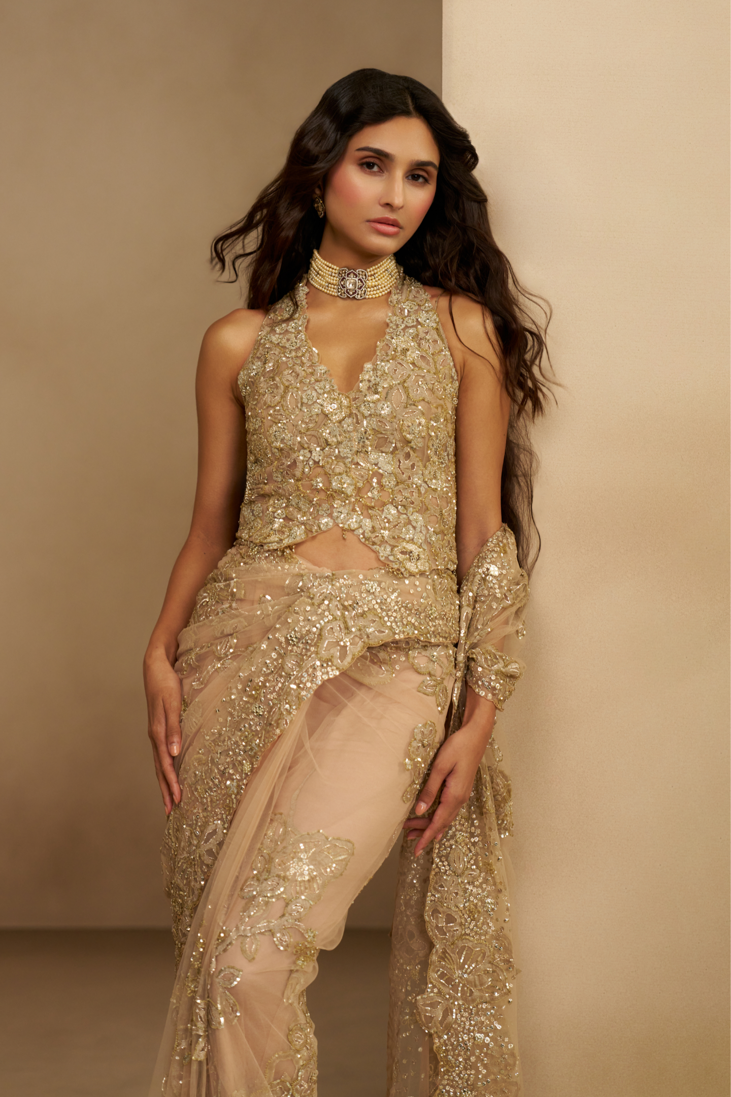 Ethereal Mist Tulle Saree Set
