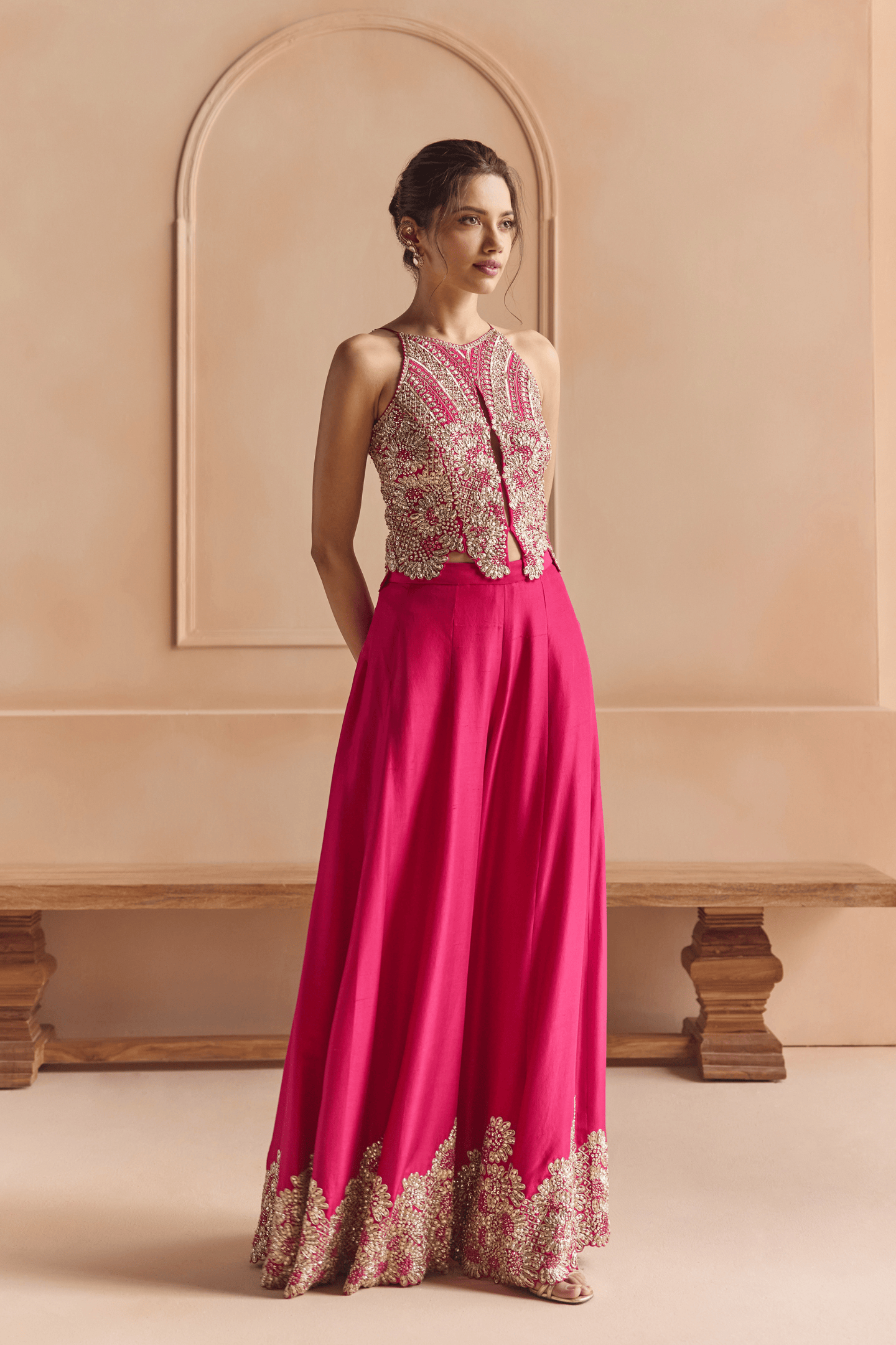 Scarlet Embroidered Top Set