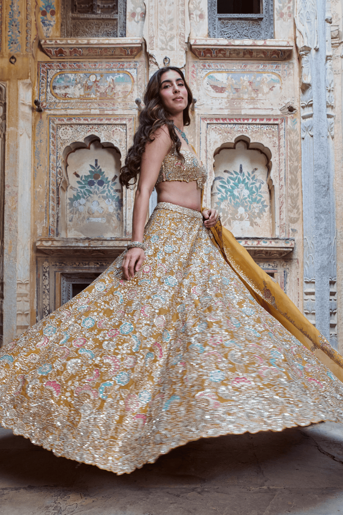 Honey Orange Lehenga Set