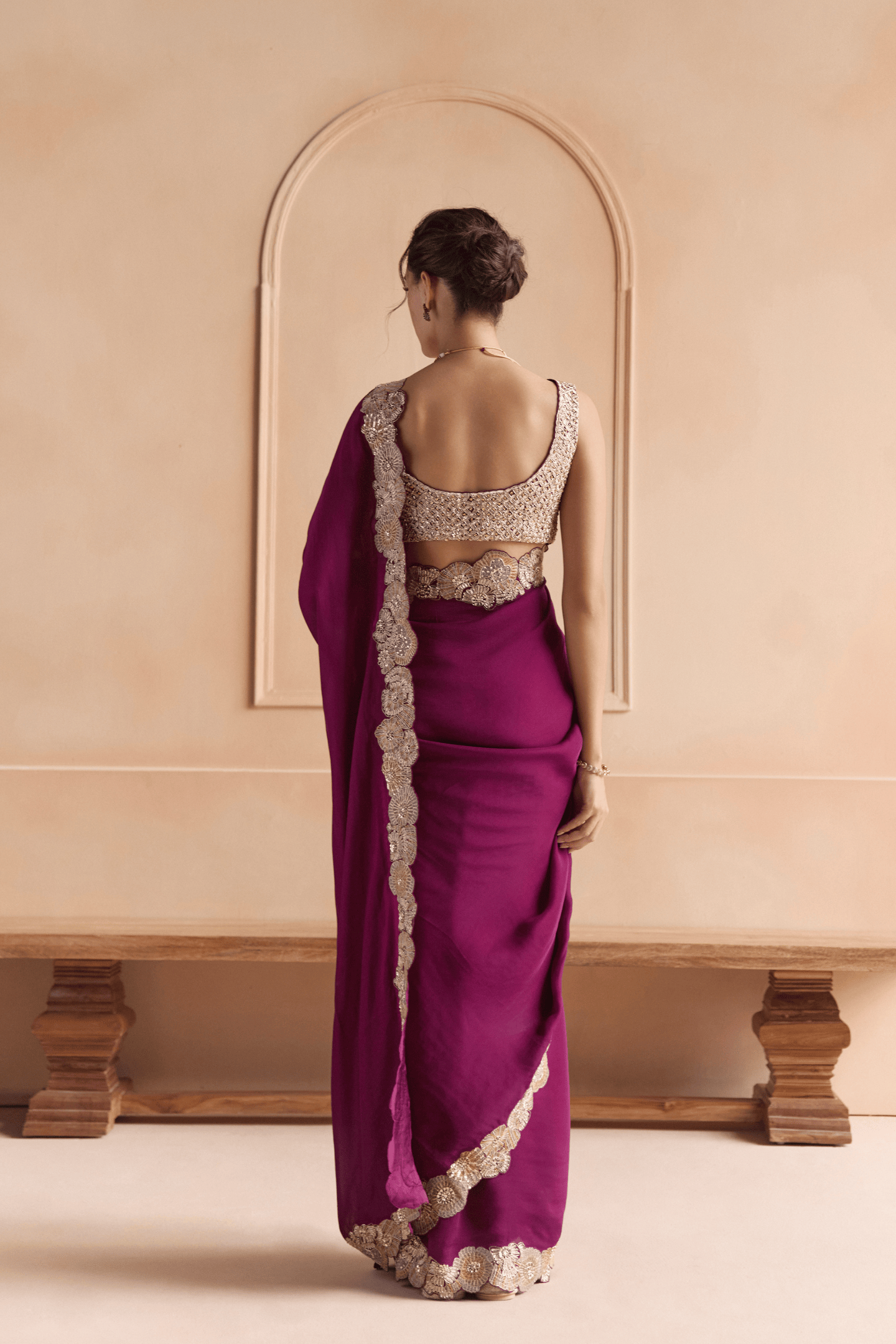 Aubergine Saree Set