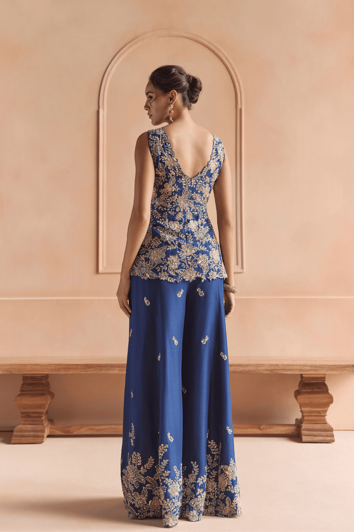 French Navy Peplum Jacket Set