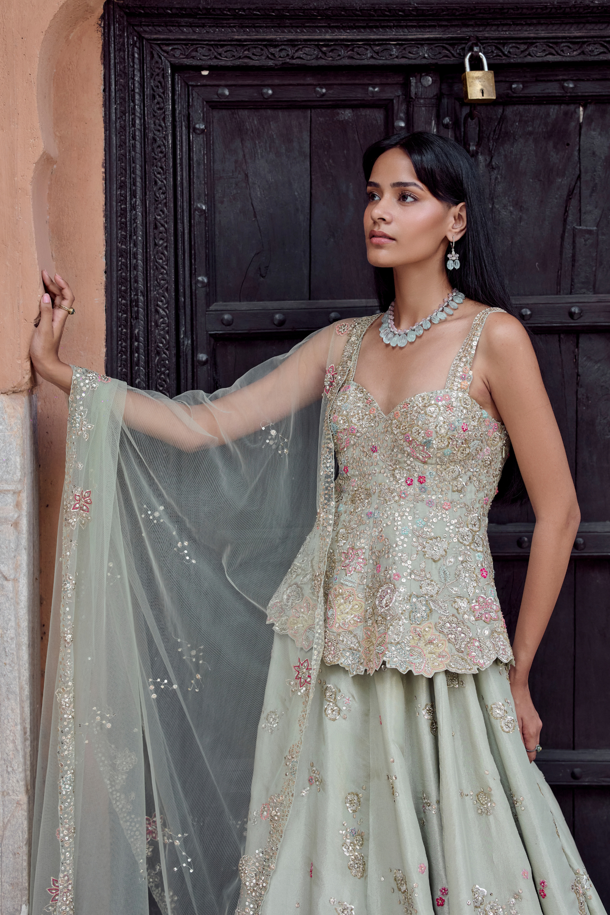 Sage Peplum Set