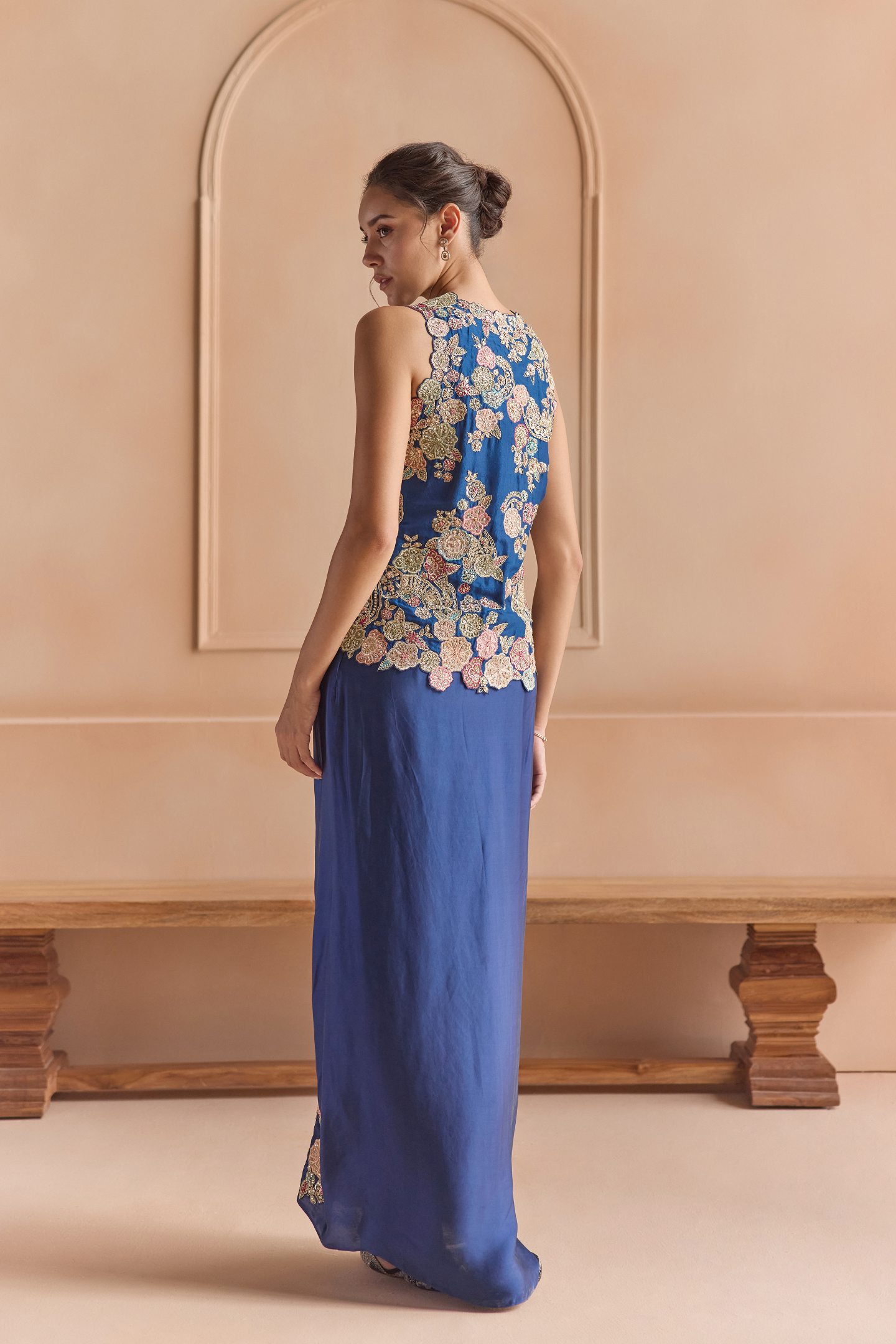 French Navy Embroidered Set