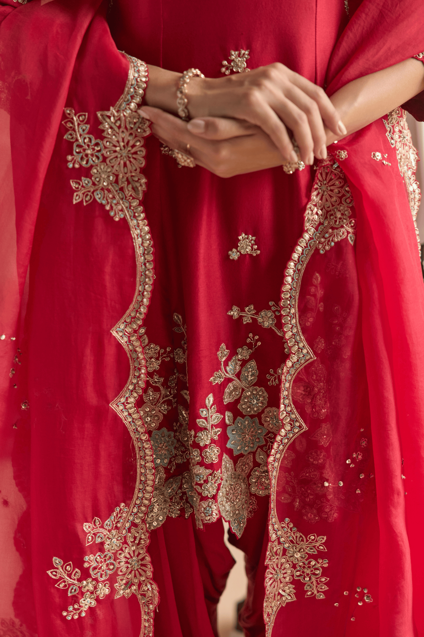 Cherry Red Kurta Set