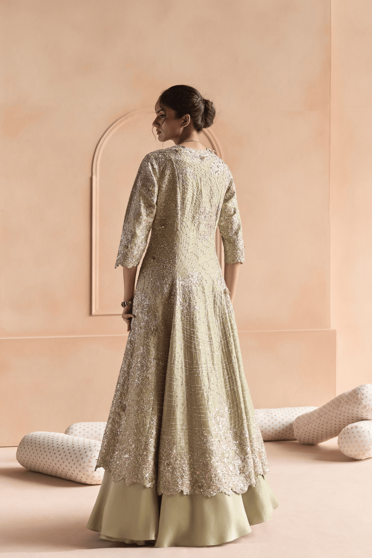 Sage Embroidered Jacket Set