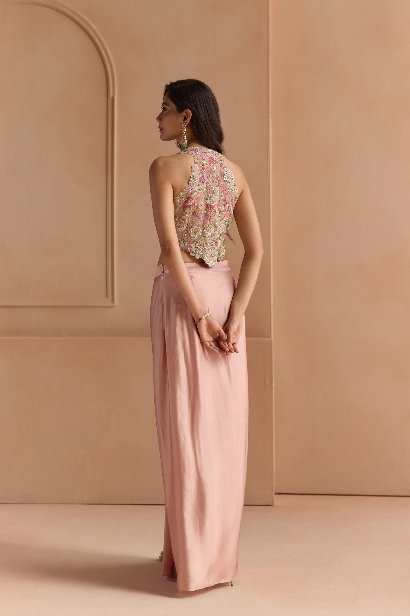 Skin Rose Embroidered Top & Skirt Set