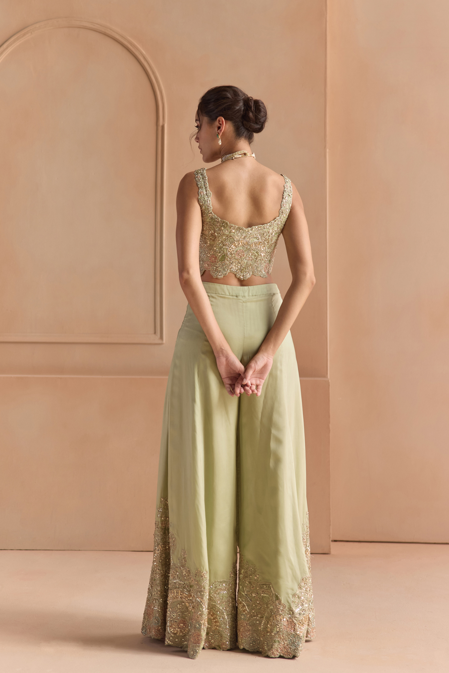 Sage Embroidered Top & Pant Set