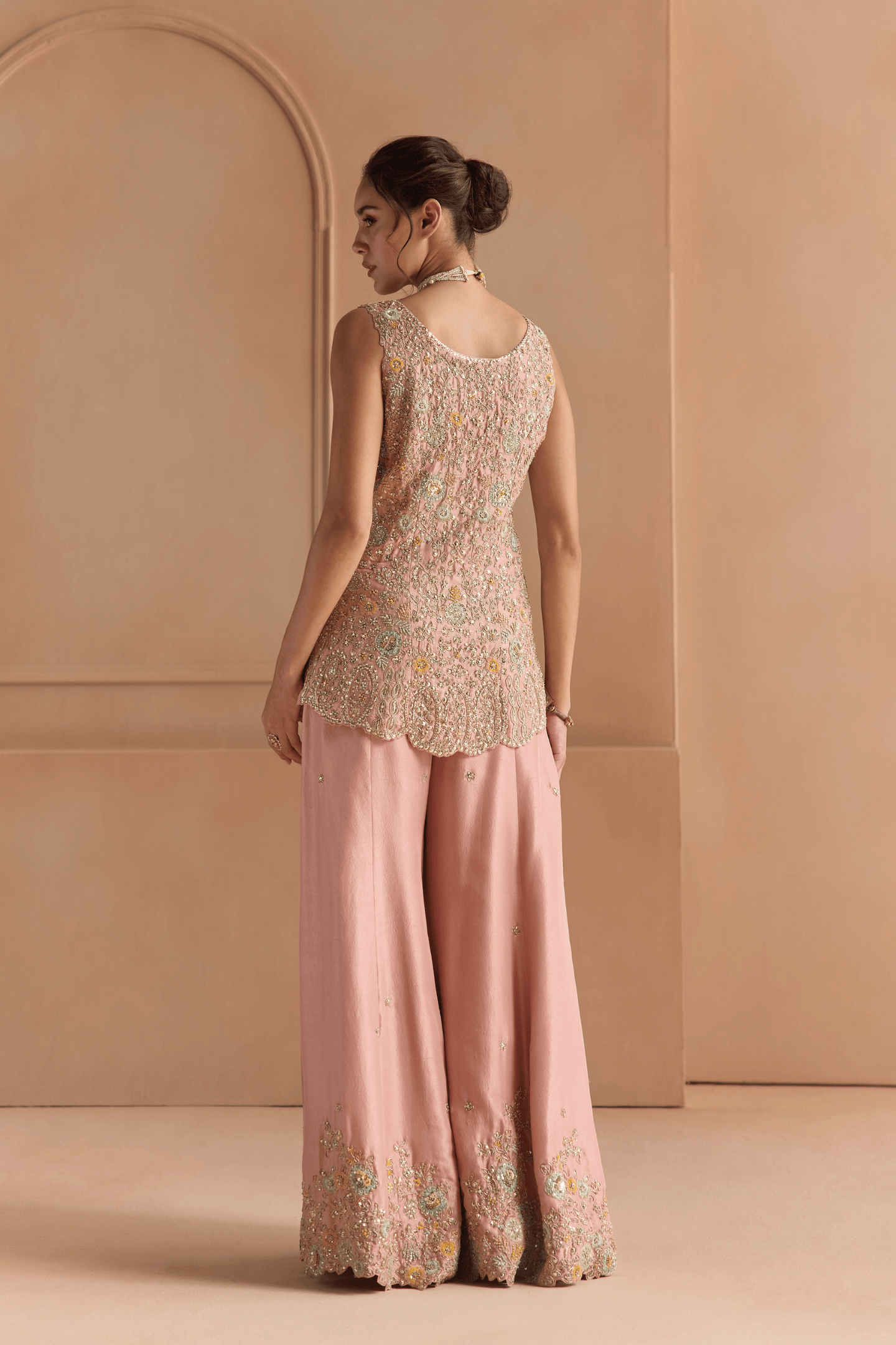 Oyester Pink Sharara Set