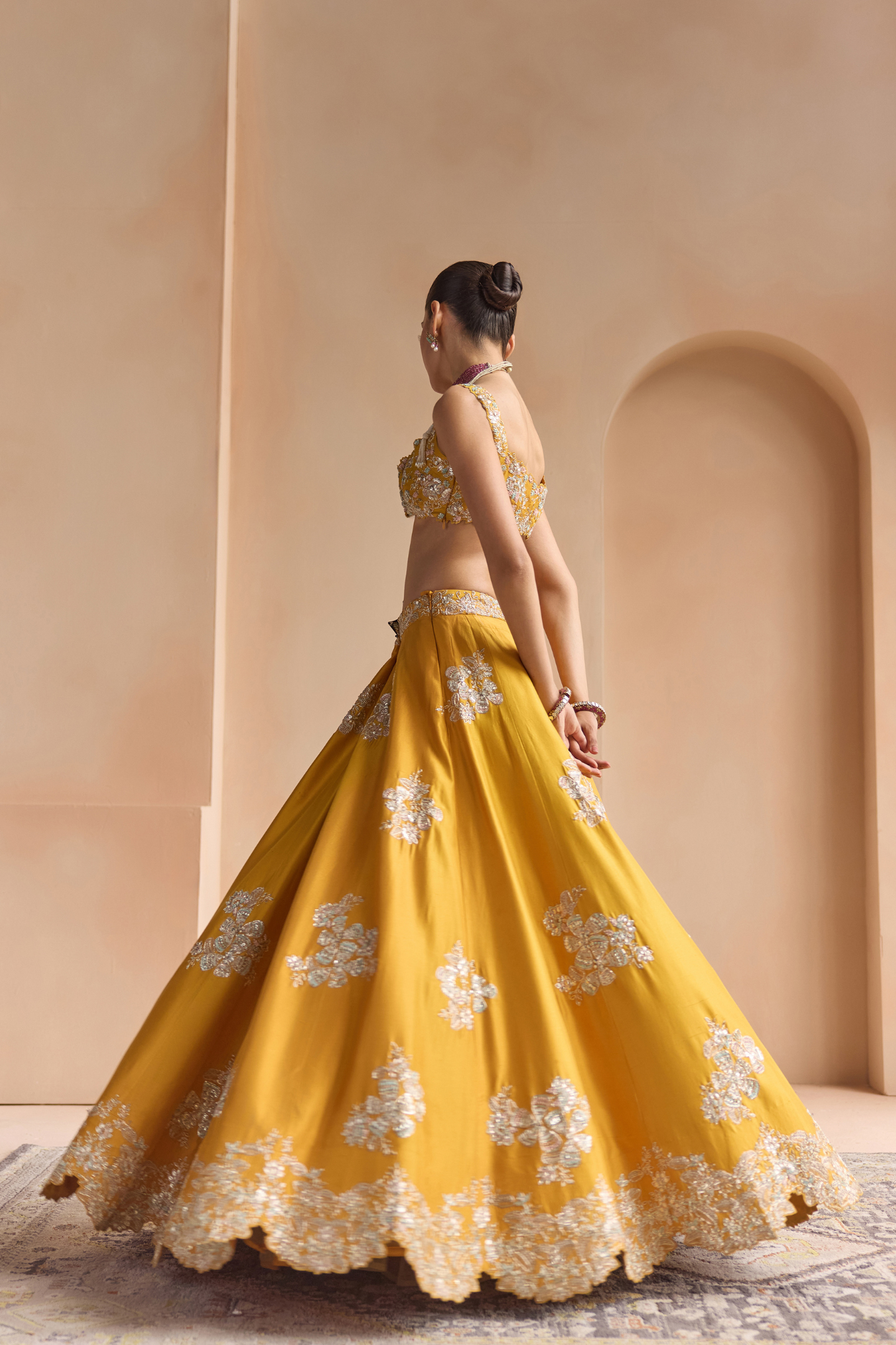Marigold Embroidered Lehenga Set