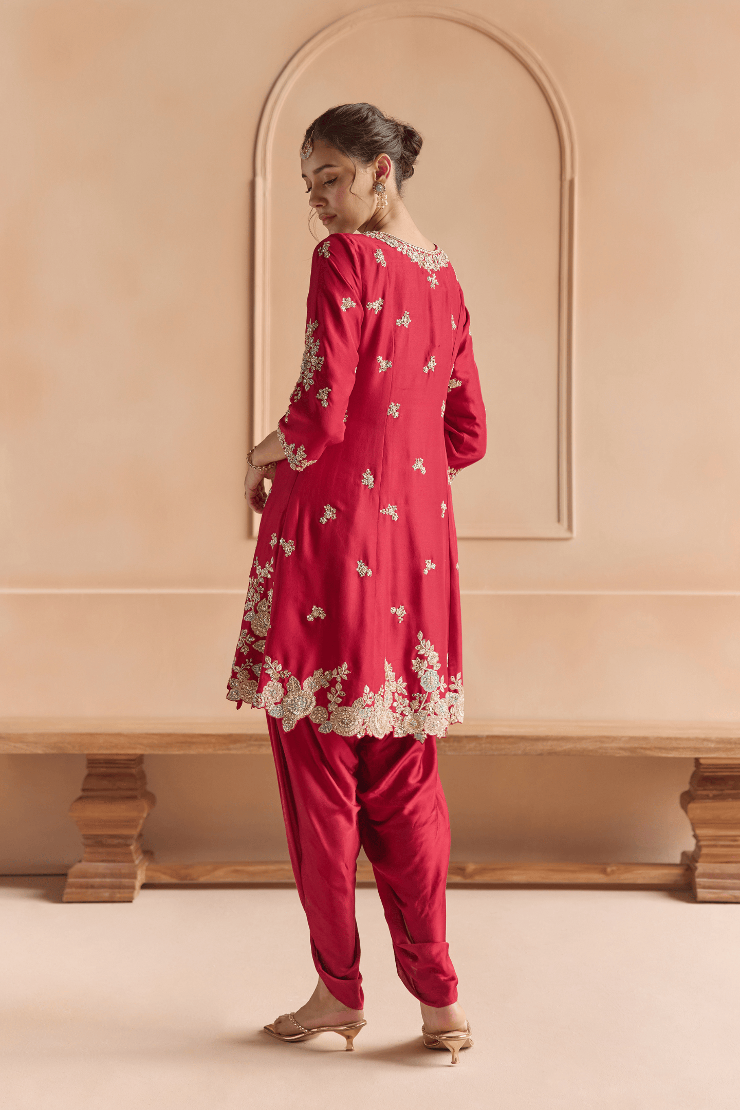 Cherry Red Kurta Set