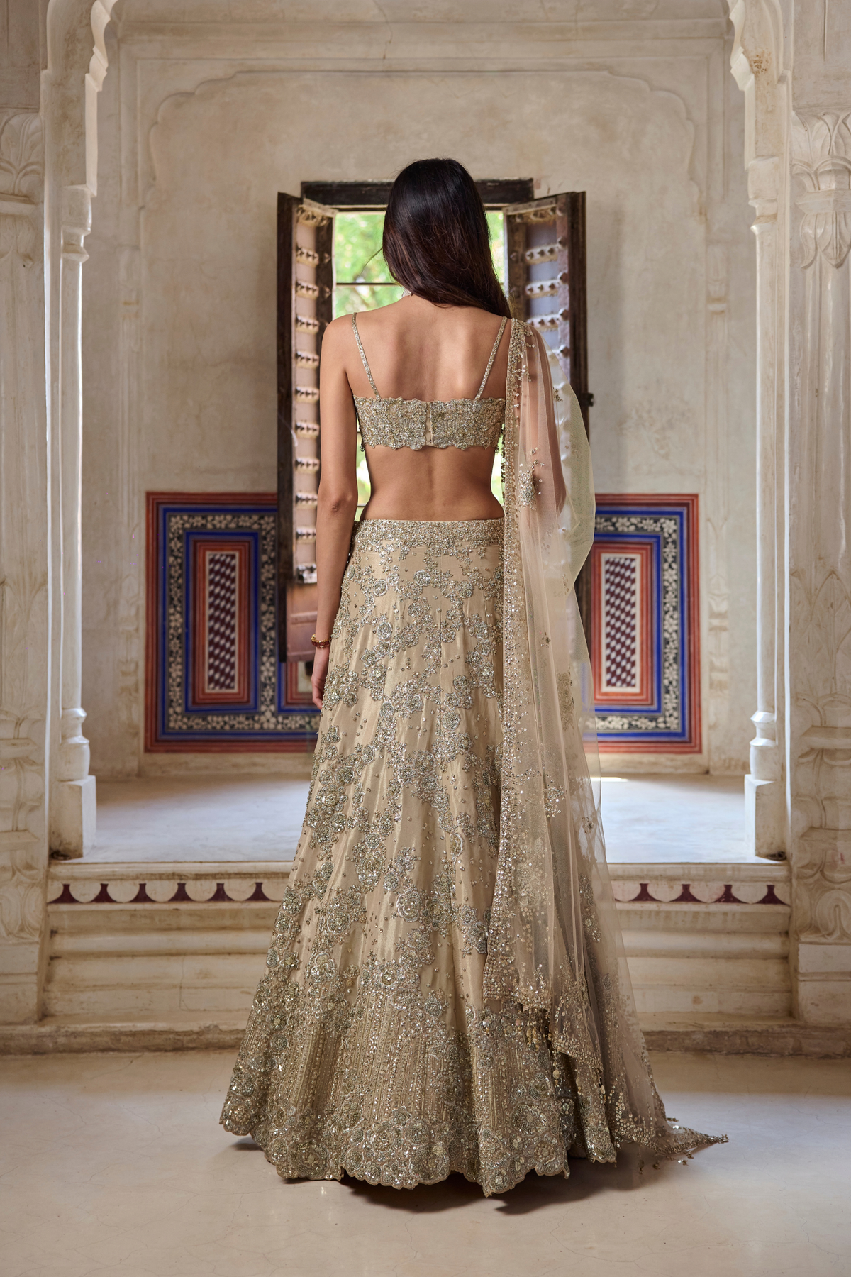 Champagne Blossom Lehenga Set