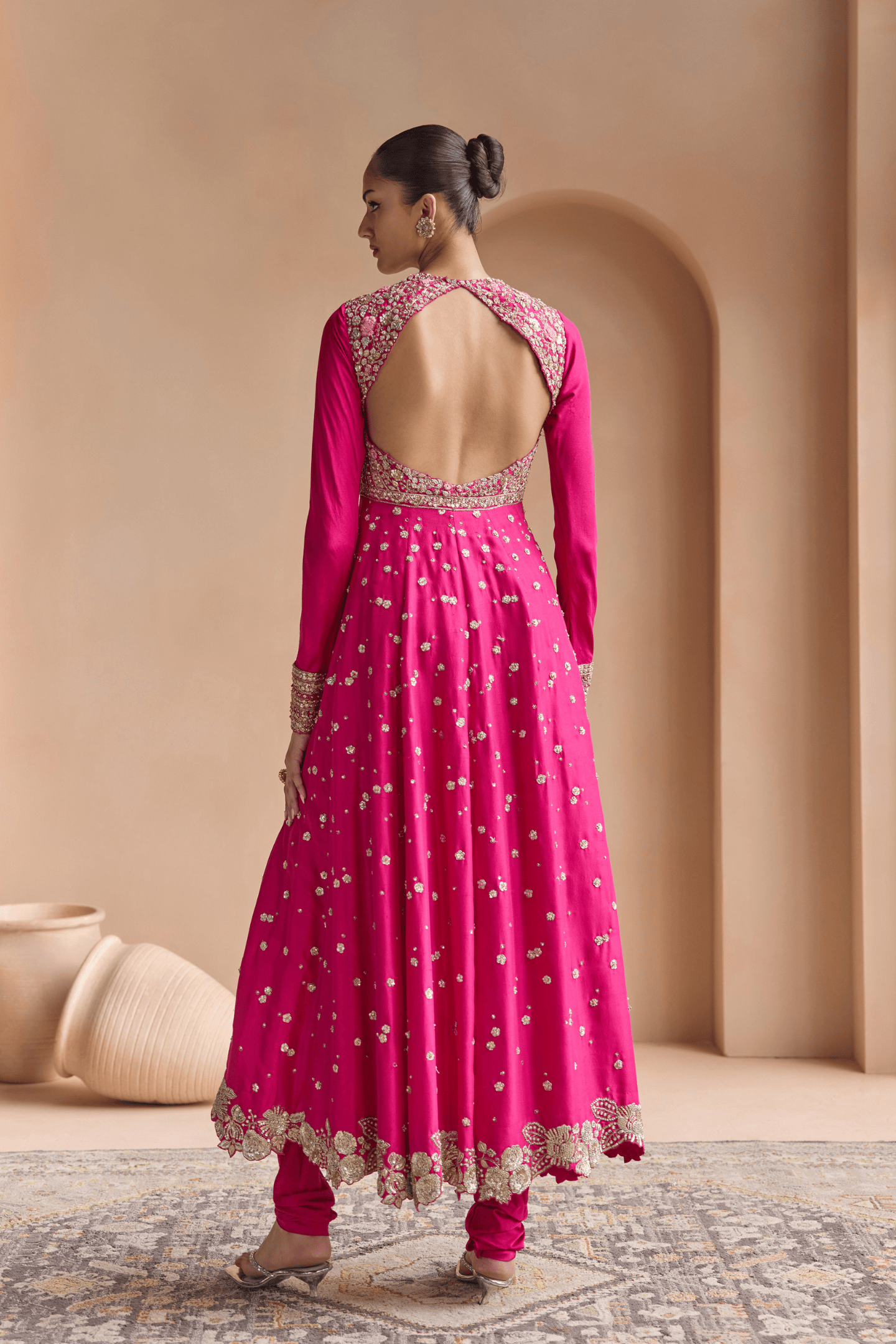 Scarlet Embroidered Anarkali Set