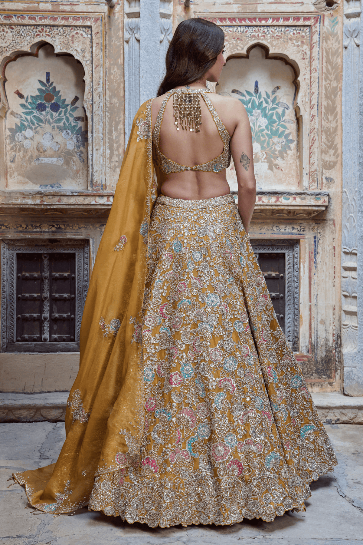 Honey Orange Lehenga Set