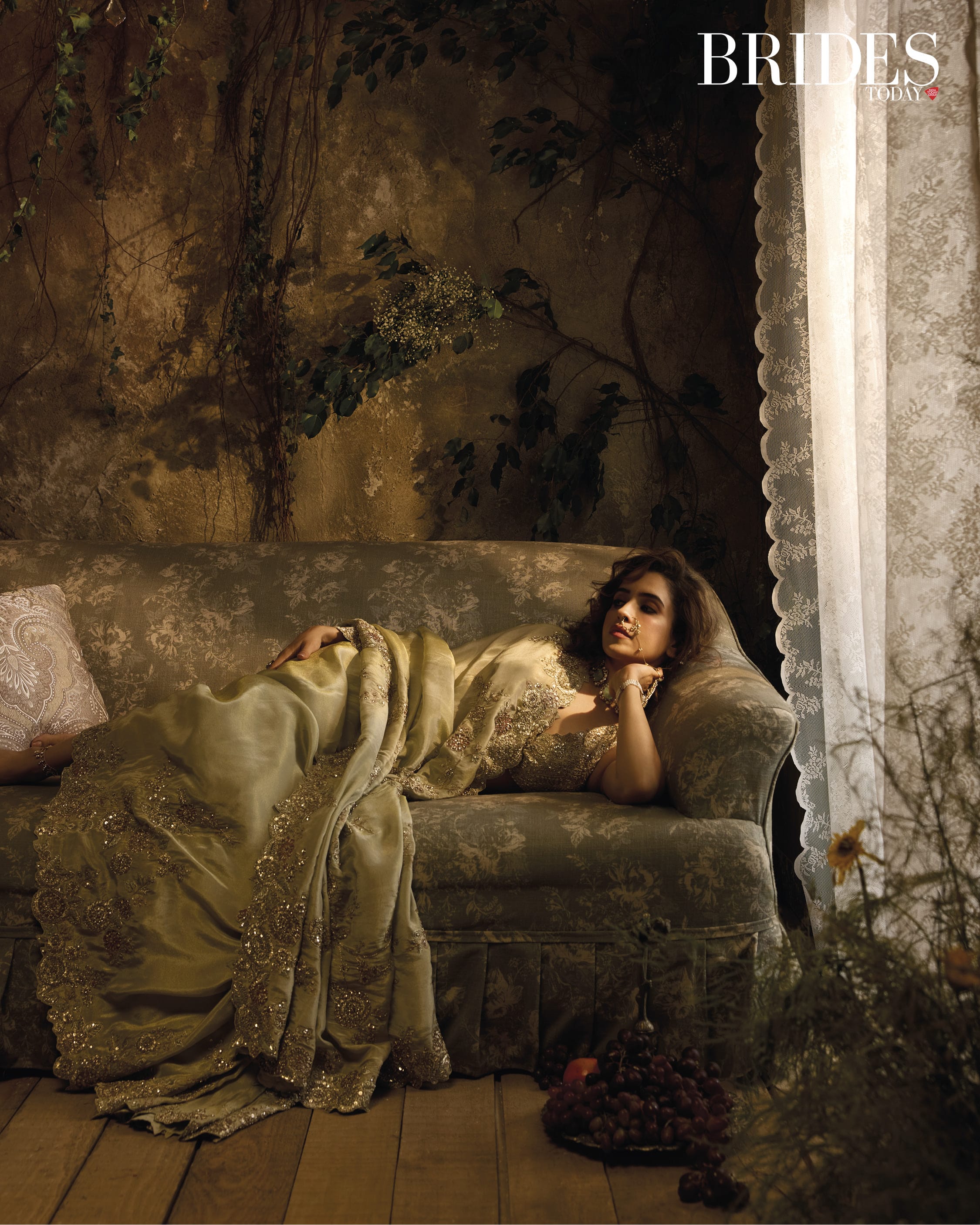 Soft Olive Tissue Saree