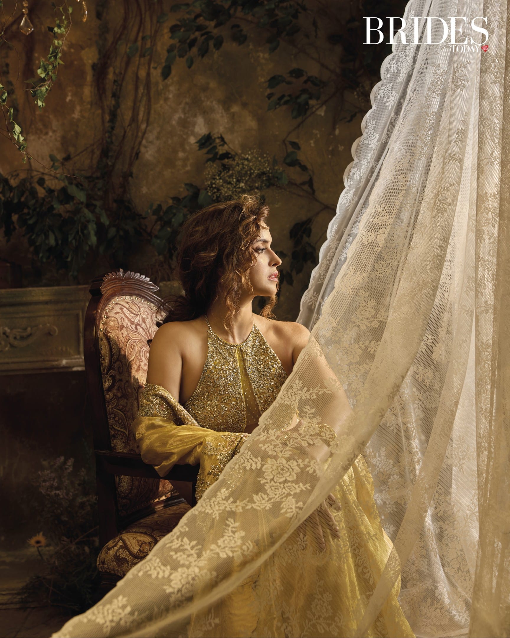 Honey Gold Tissue Saree Set