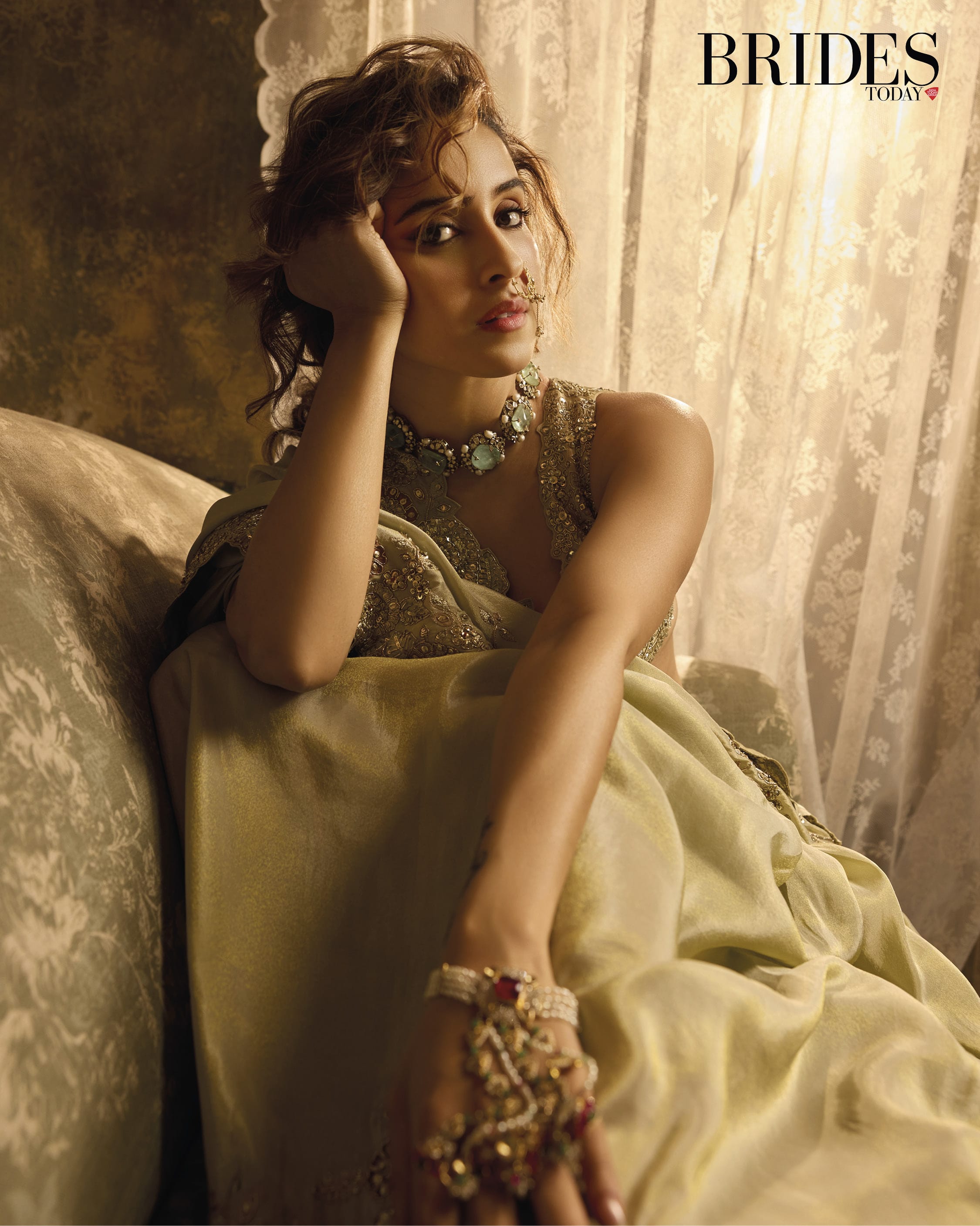 Soft Olive Tissue Saree