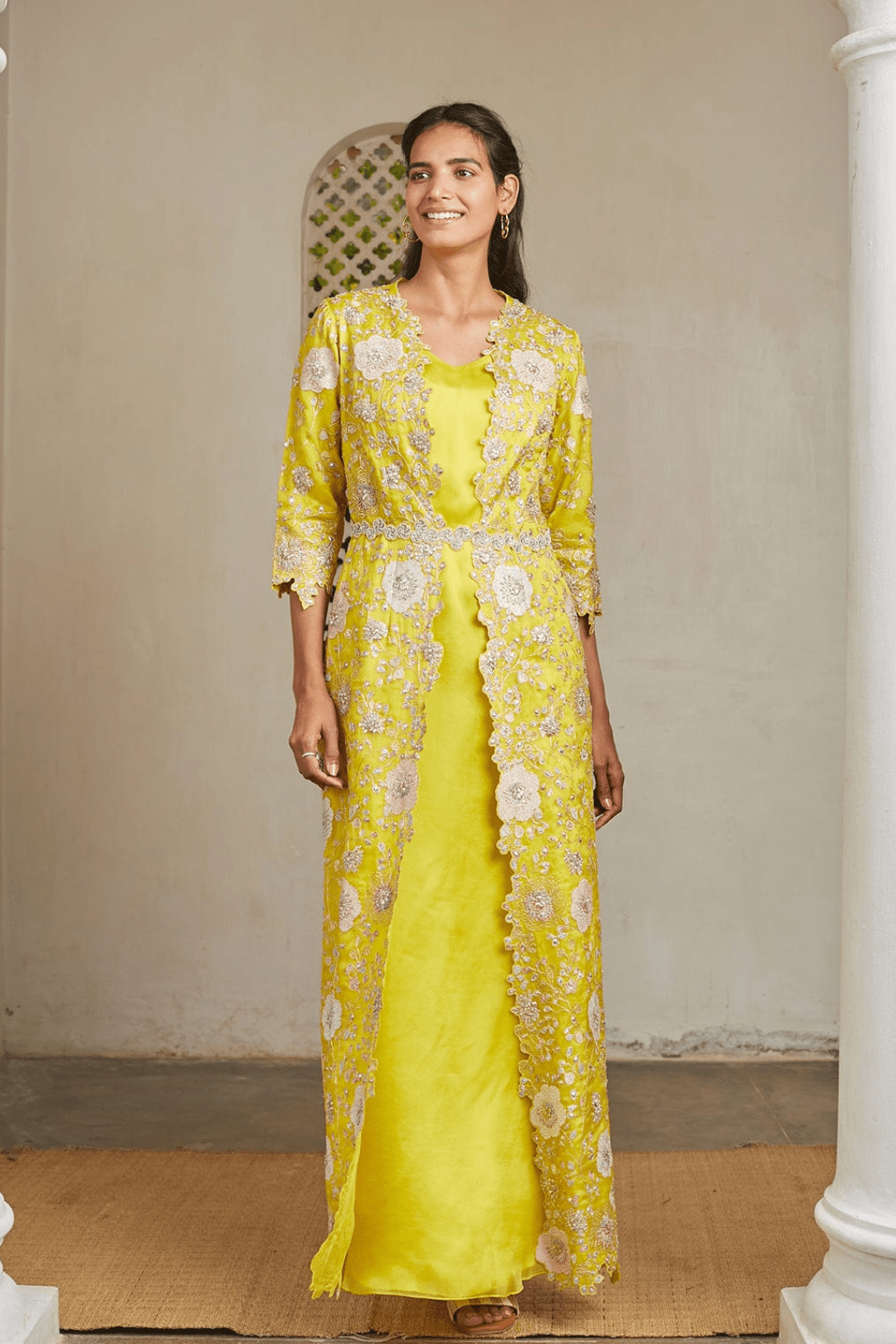 Nargis Appliqued Jacket Set