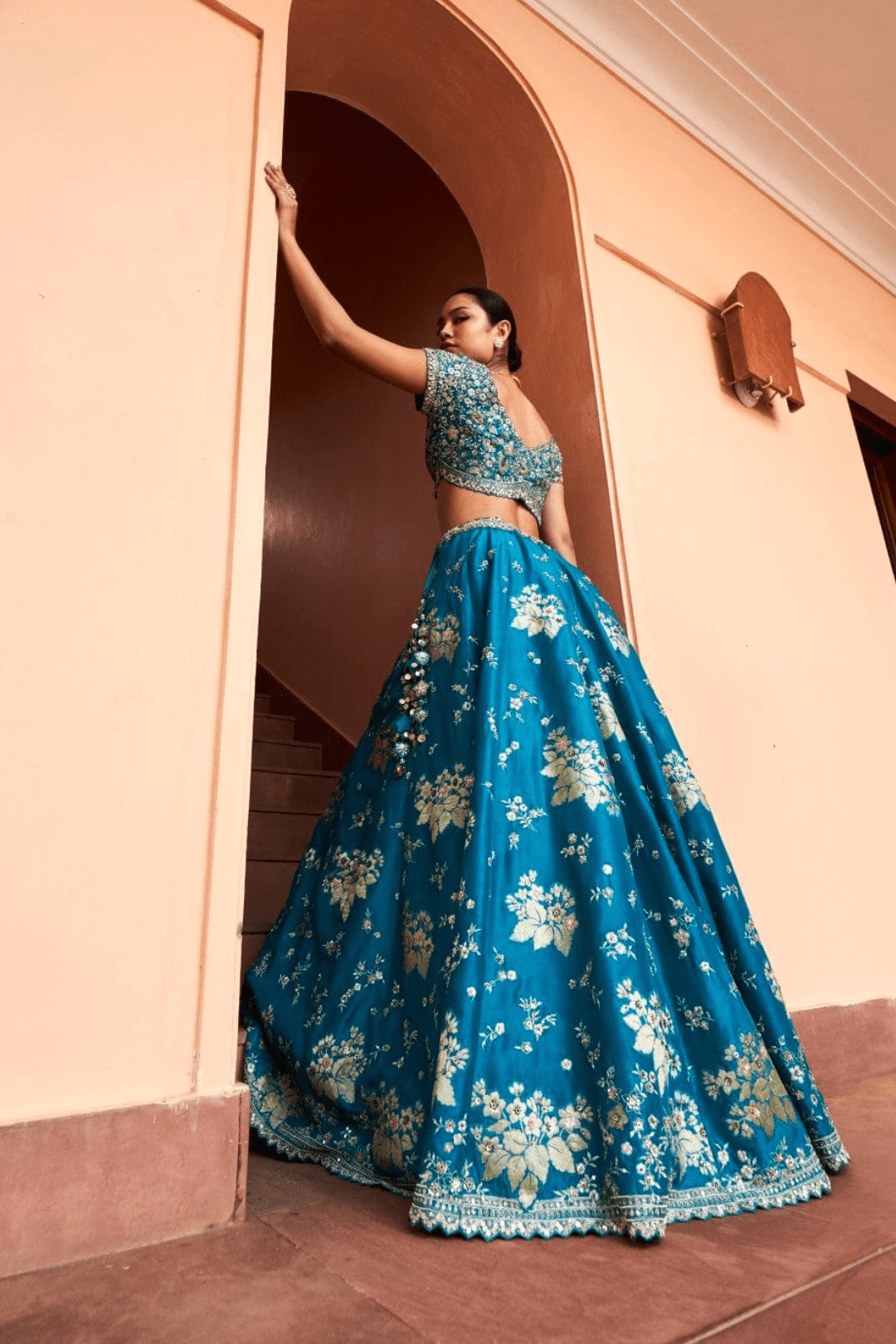 Emerald Green Embroidered Lehenga Set