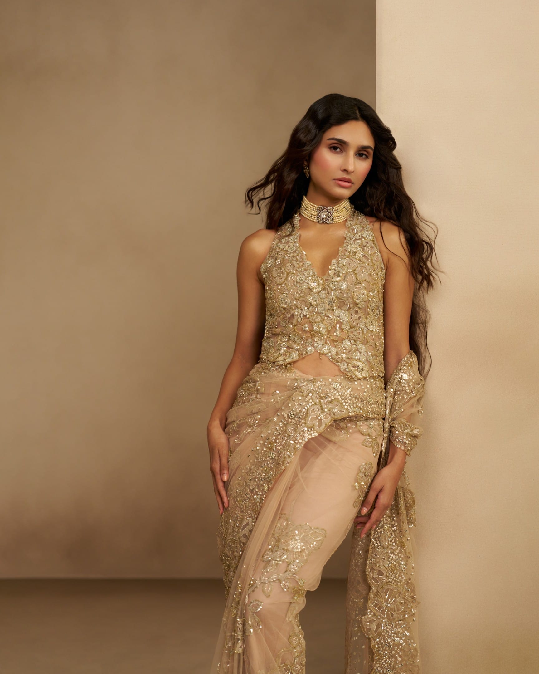 Ethereal Mist Tulle Saree Set
