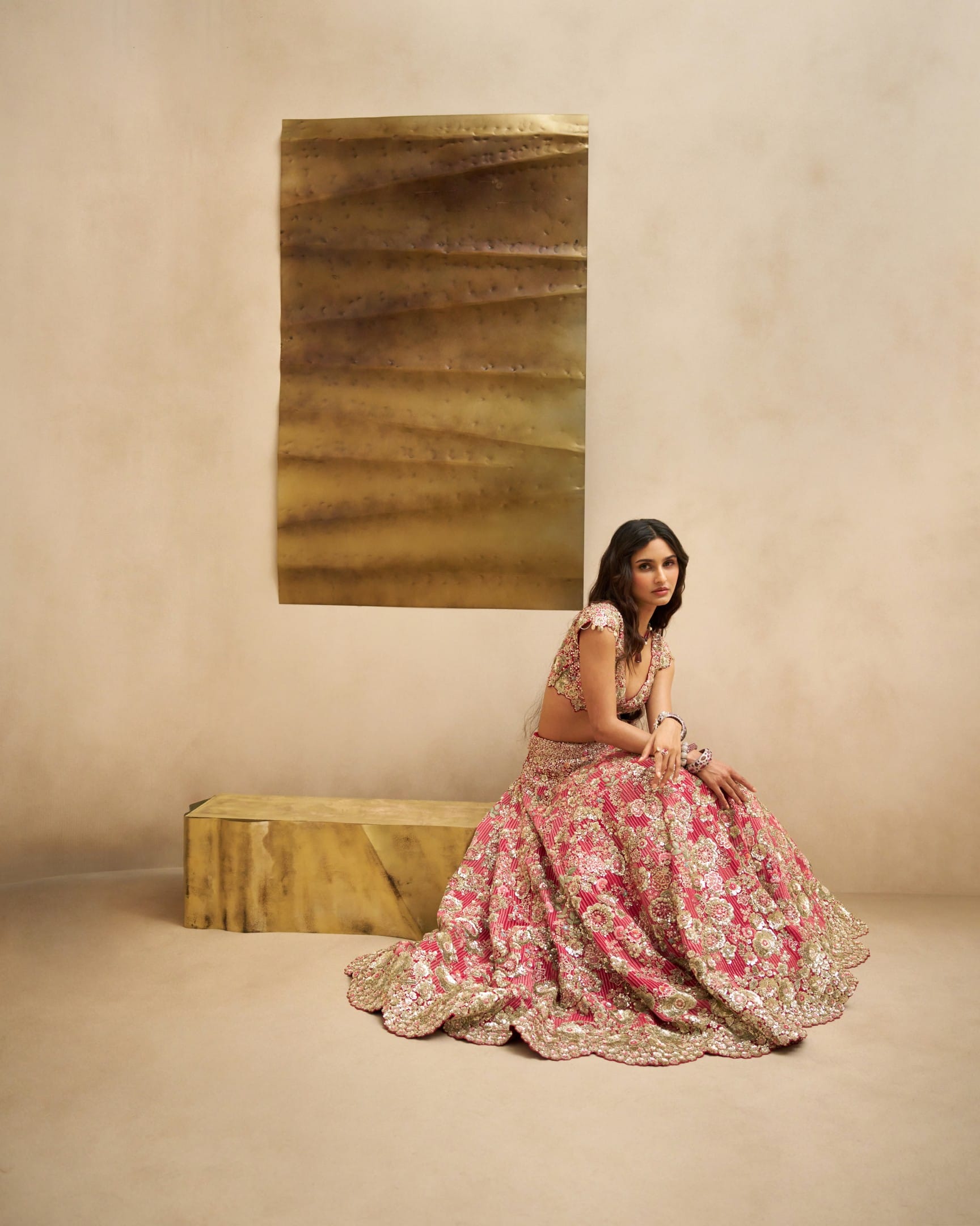 Deep Berry Blossom Bridal Lehenga Set