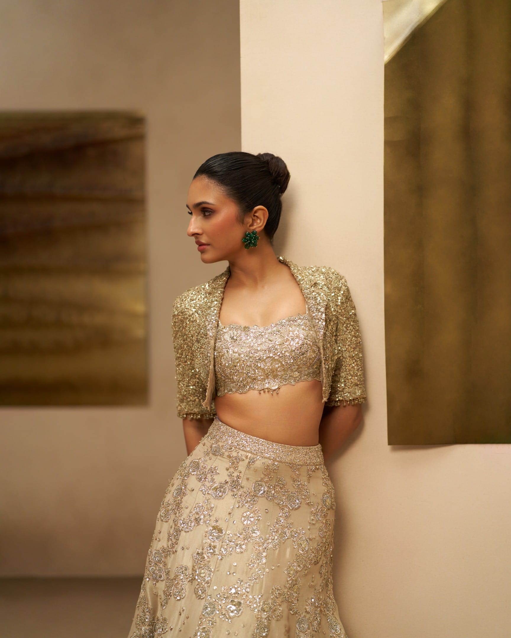 Champagne Regalia Lehenga Set