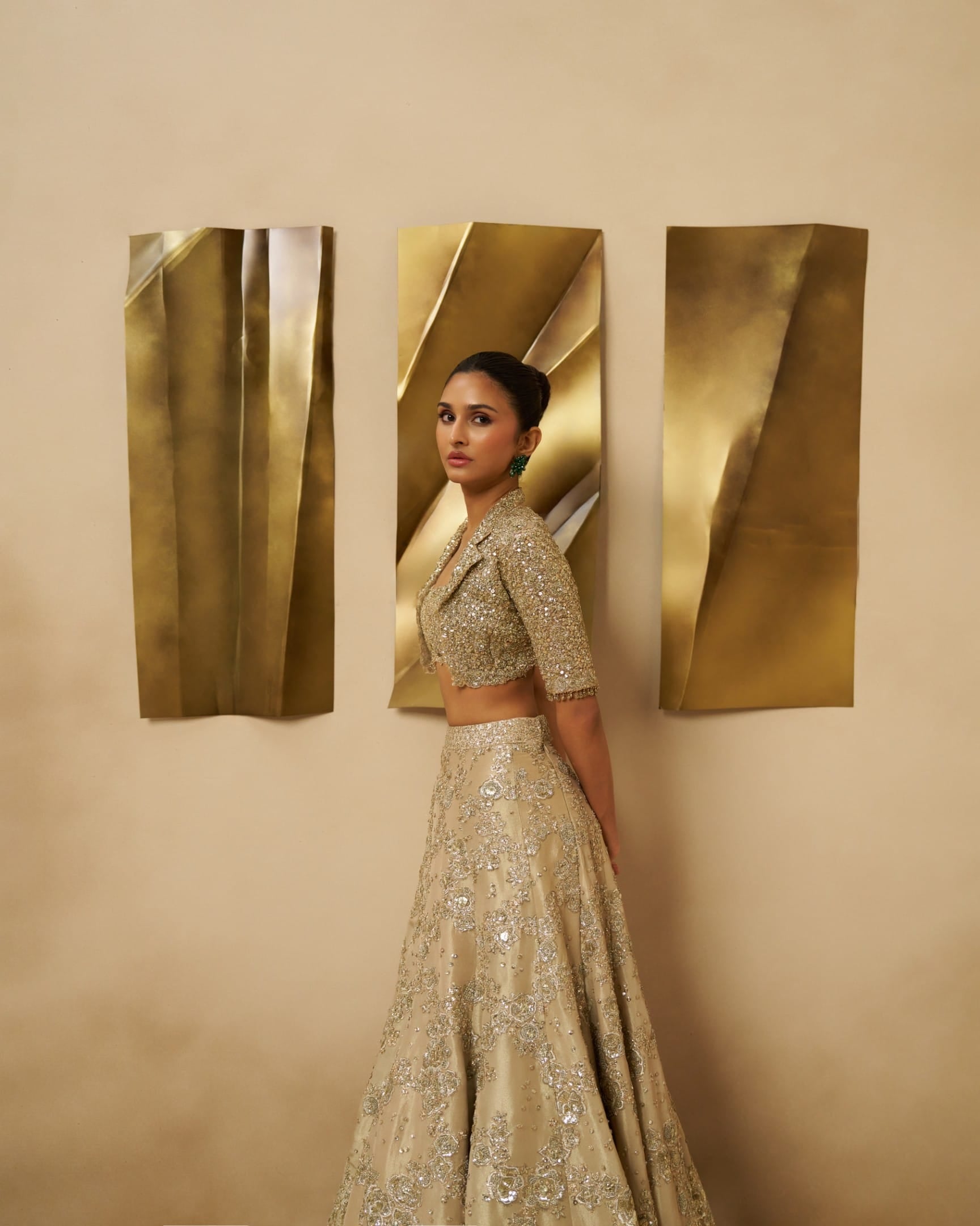 Champagne Regalia Lehenga Set