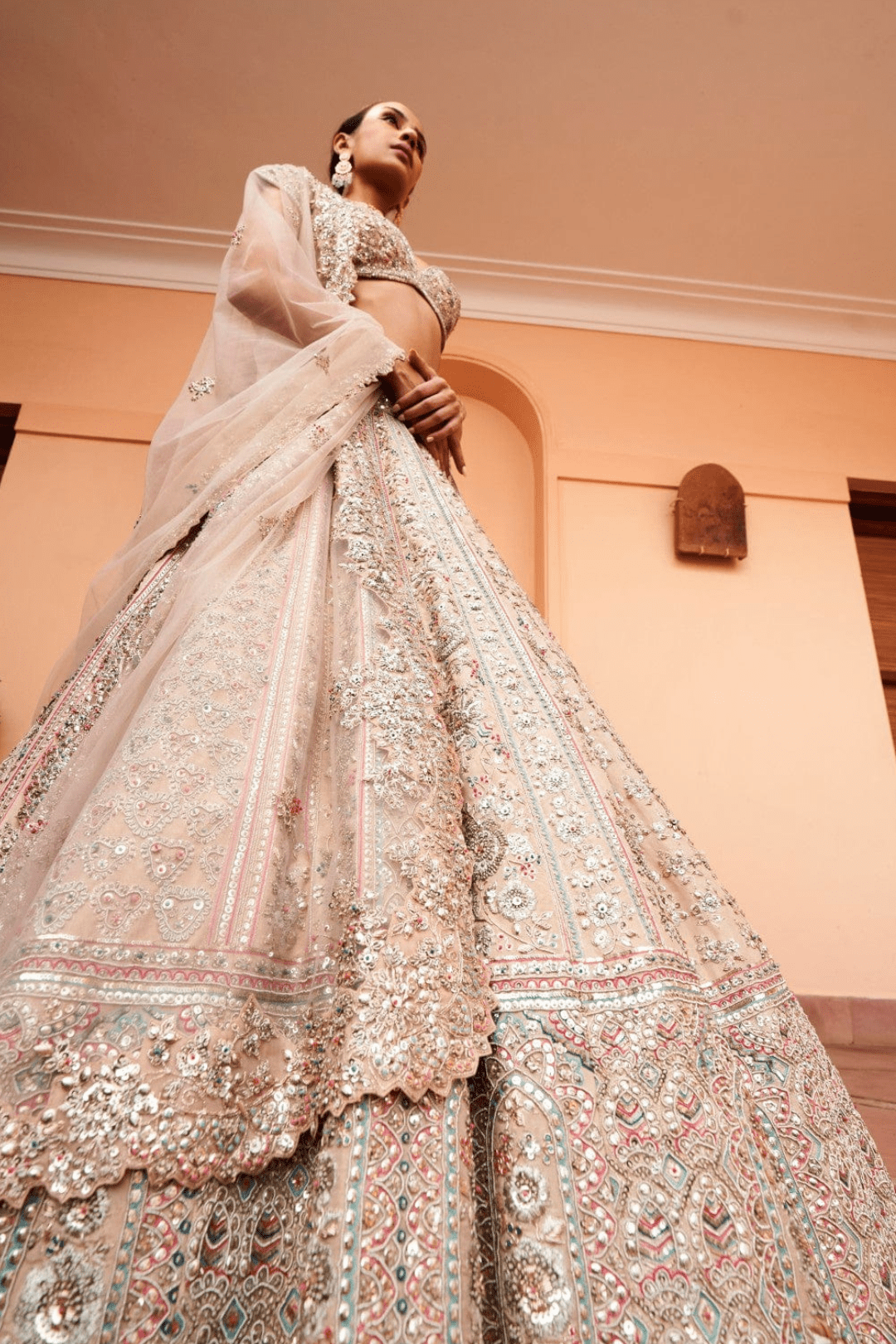 Cashmere Tan Embroidered Lehenga Set