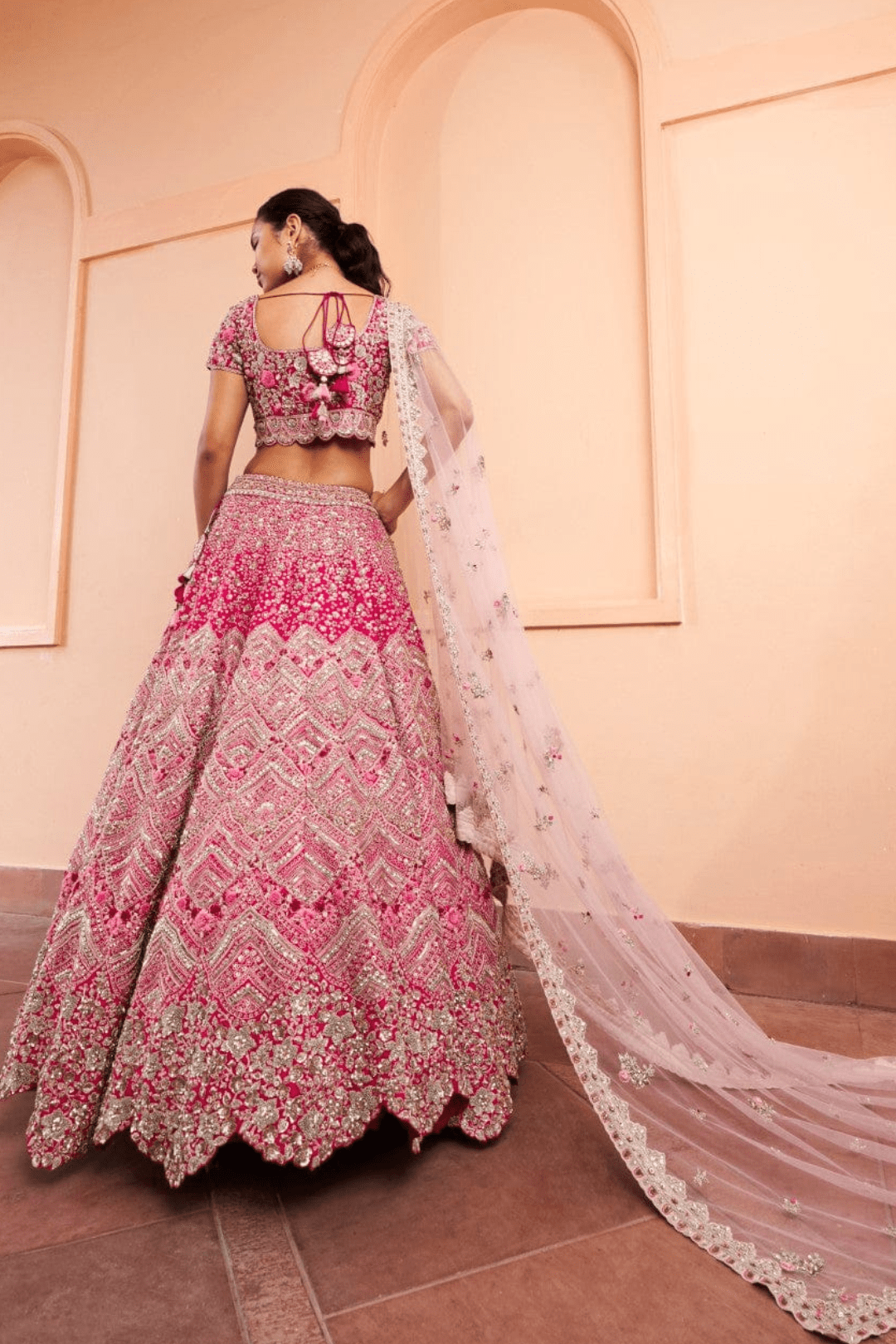 Scarlet Embroidered Lehenga Set
