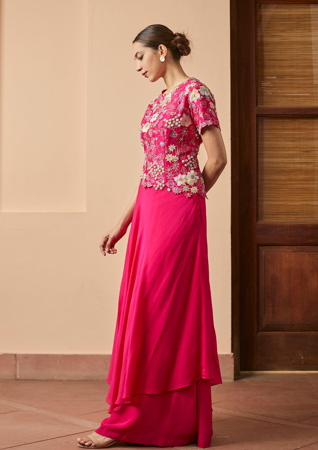 Gul Embroidered Crop Top and Skirt