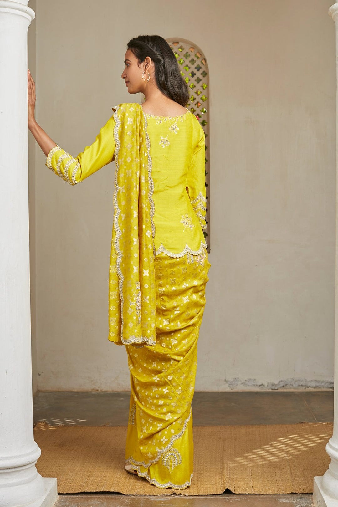 Nargis Embroidered Saree and Long Blouse