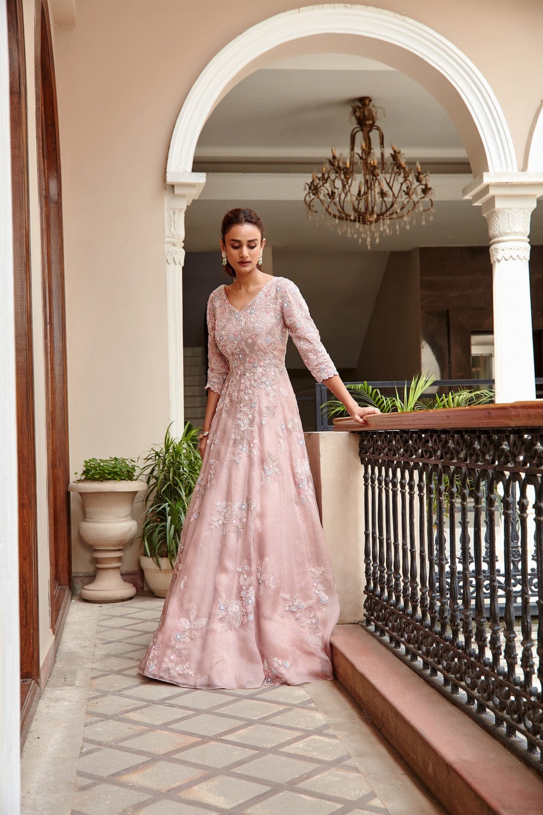 Lavender Embroidered Gown