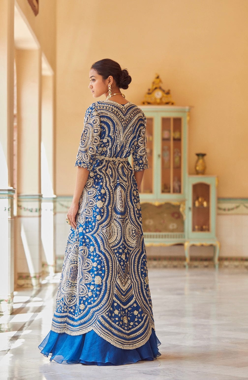 Jade Blue Embroidered Jacket