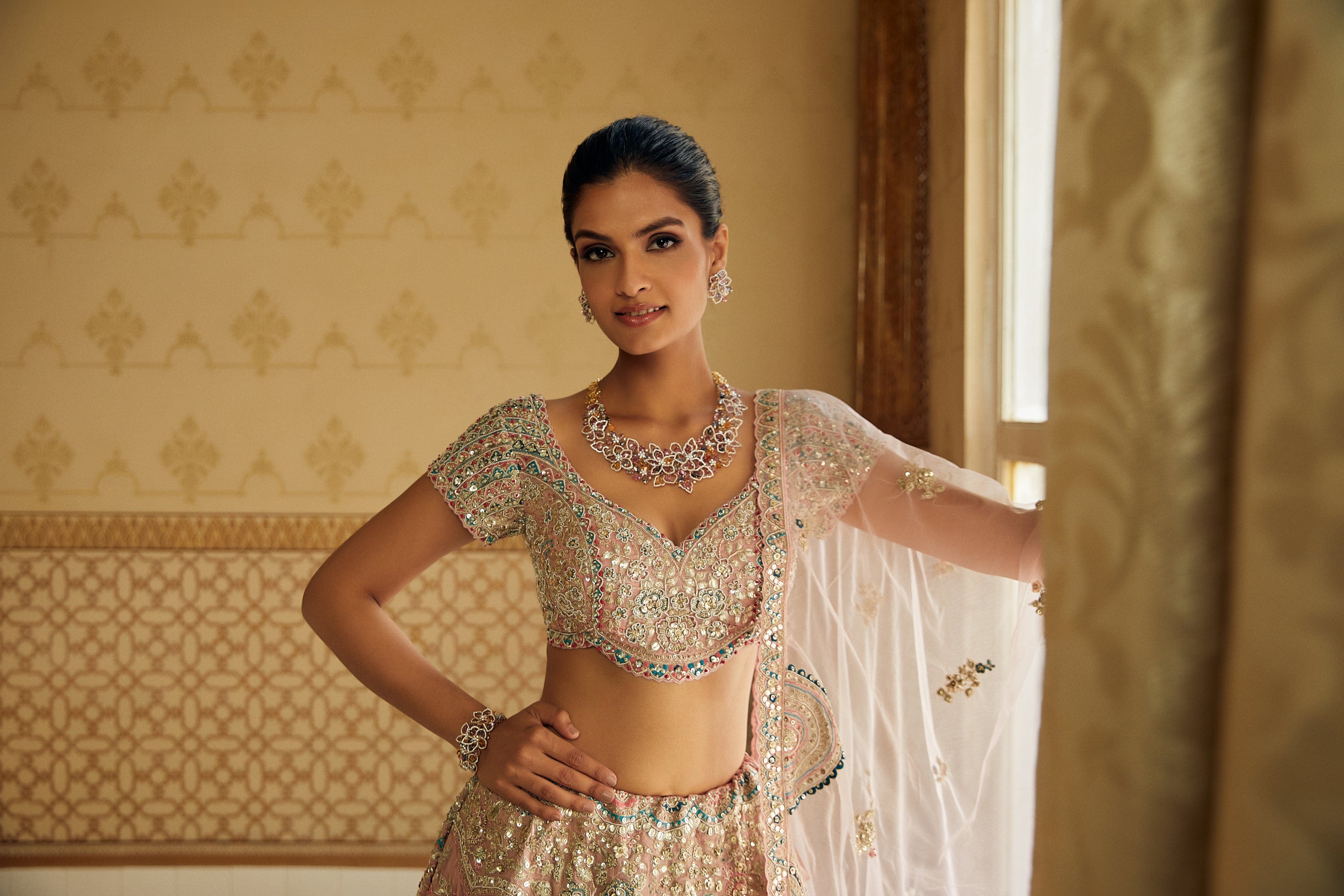 Soft Berry Embroidered Lehenga