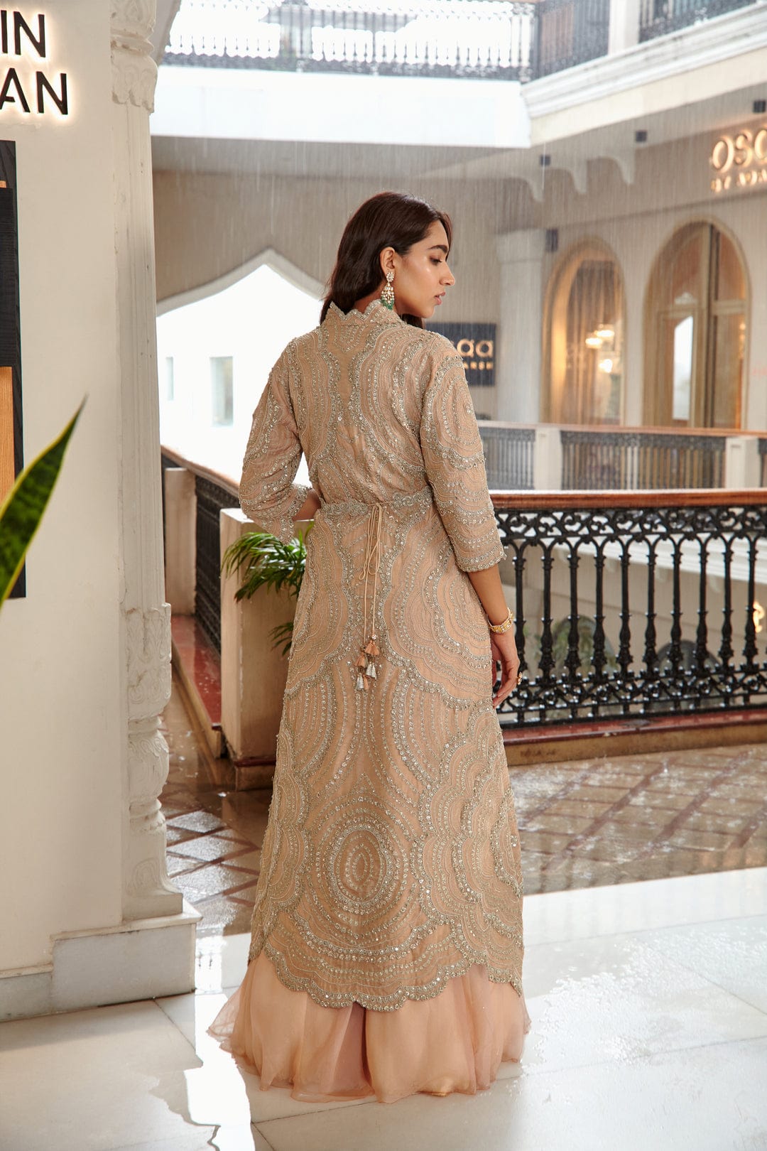 Sepia Rose Optical Embroidered Jacket Set